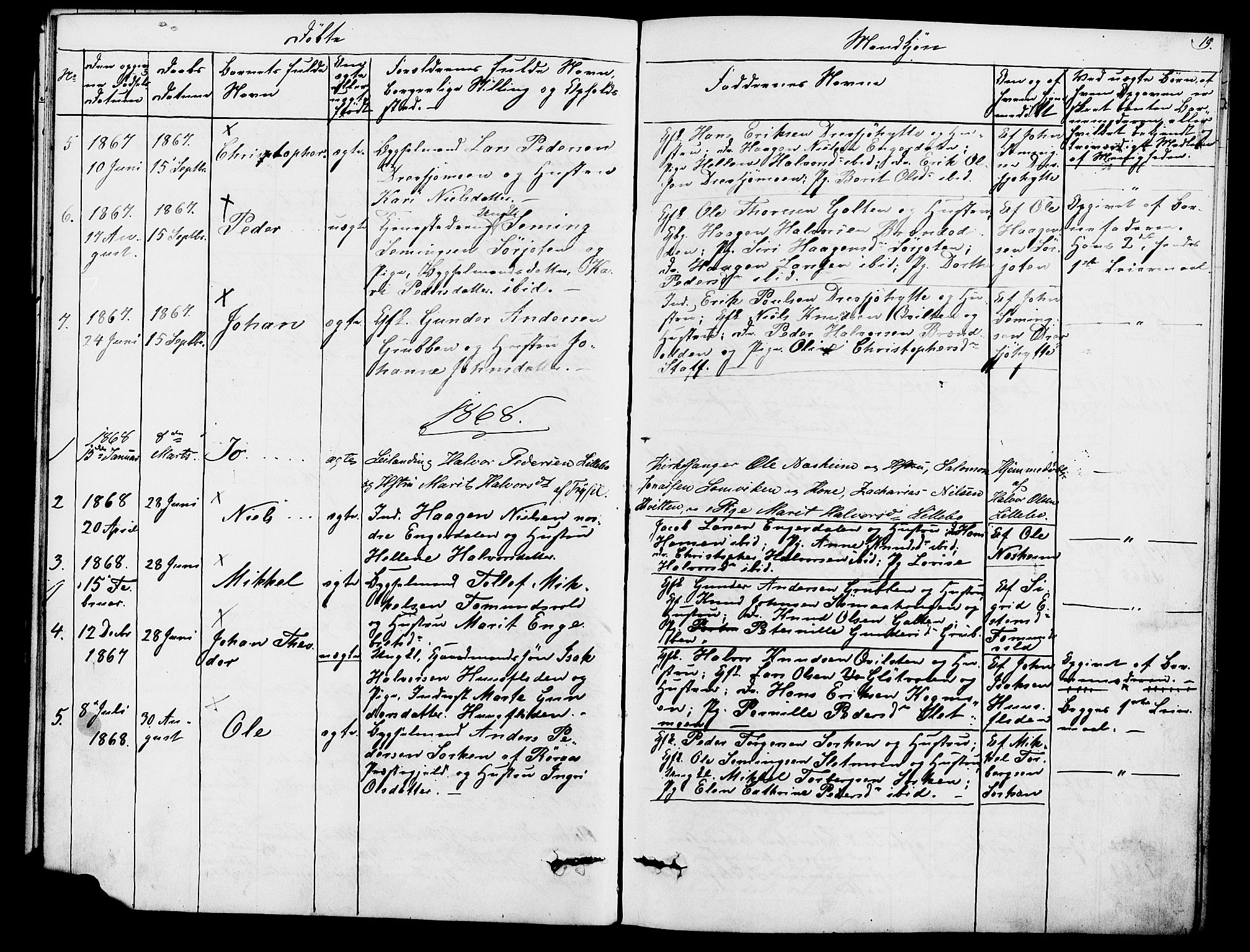 Rendalen prestekontor, SAH/PREST-054/H/Ha/Hab/L0002: Parish register (copy) no. 2, 1858-1880, p. 19