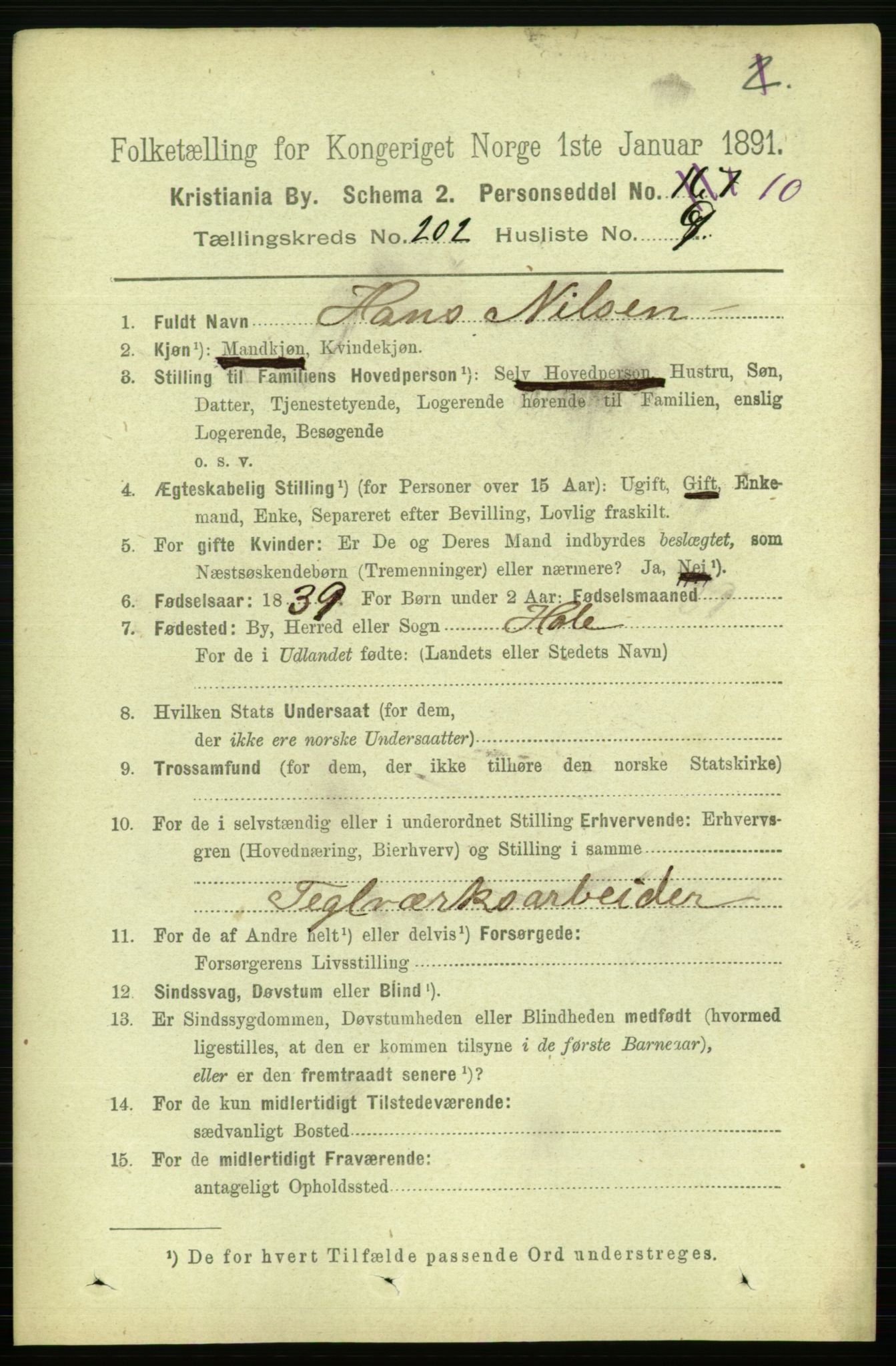 RA, 1891 census for 0301 Kristiania, 1891, p. 121689