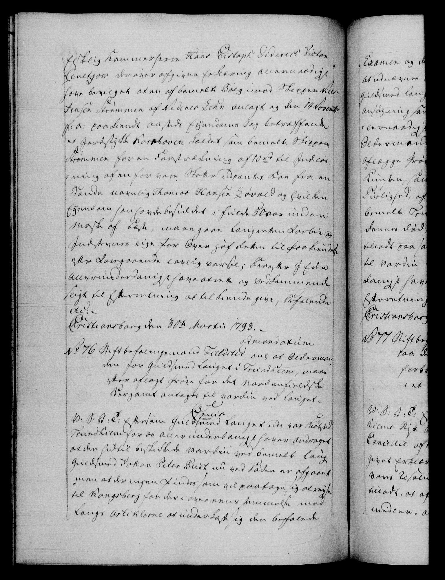 Danske Kanselli 1572-1799, AV/RA-EA-3023/F/Fc/Fca/Fcab/L0045: Norske tegnelser, 1792-1796, p. 186b