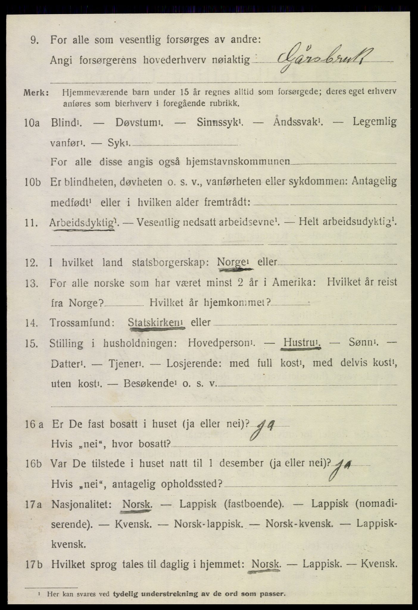 SAT, 1920 census for Leksvik, 1920, p. 6871