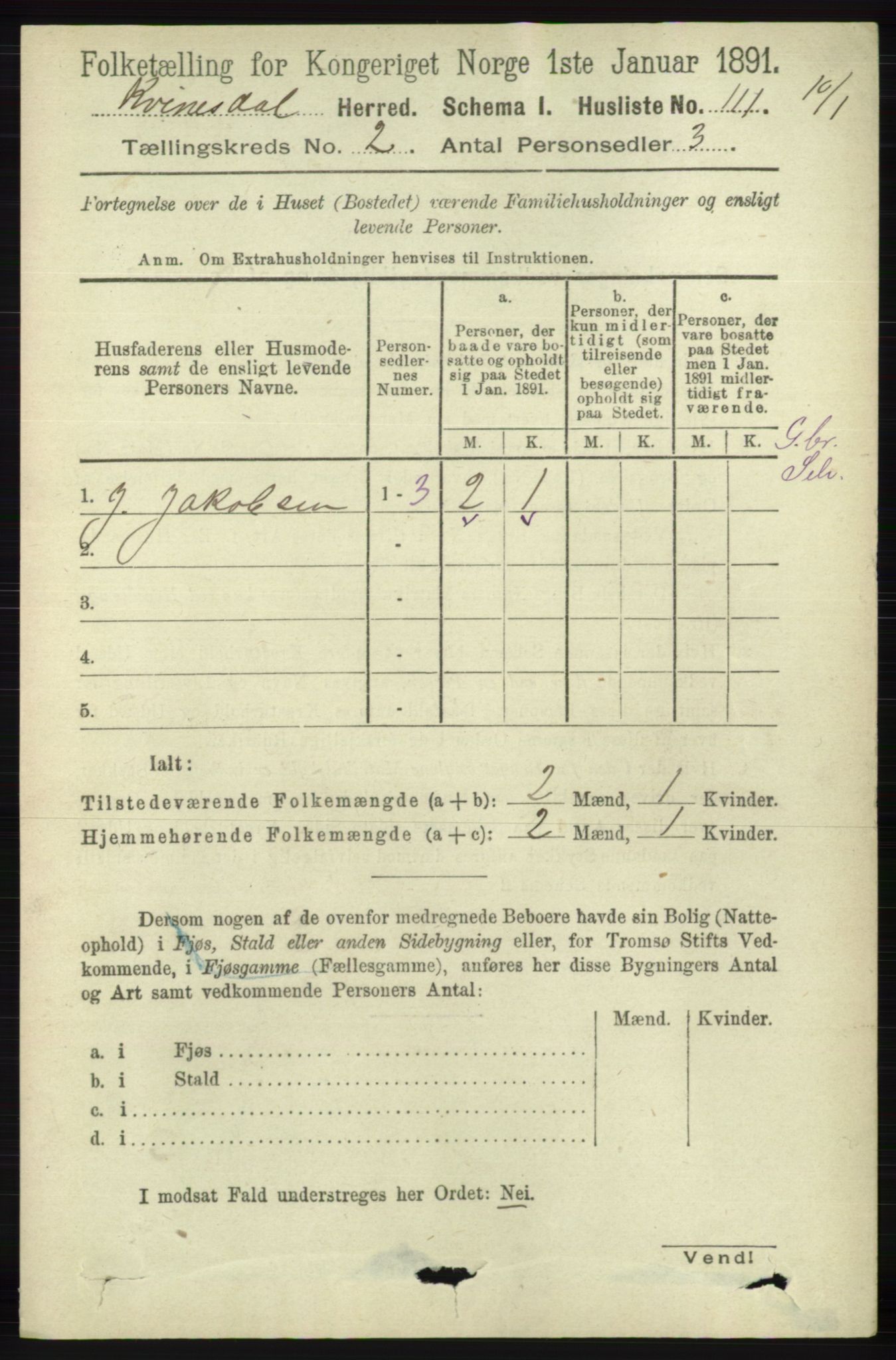 RA, 1891 census for 1037 Kvinesdal, 1891, p. 368