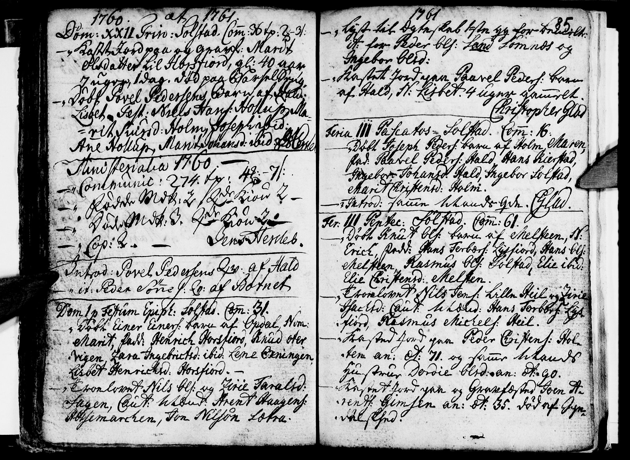 Ministerialprotokoller, klokkerbøker og fødselsregistre - Nordland, AV/SAT-A-1459/811/L0164: Parish register (official) no. 811A01, 1677-1762, p. 85