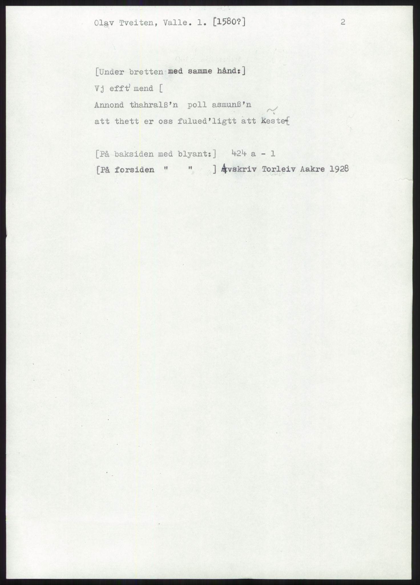 Samlinger til kildeutgivelse, Diplomavskriftsamlingen, AV/RA-EA-4053/H/Ha, p. 3