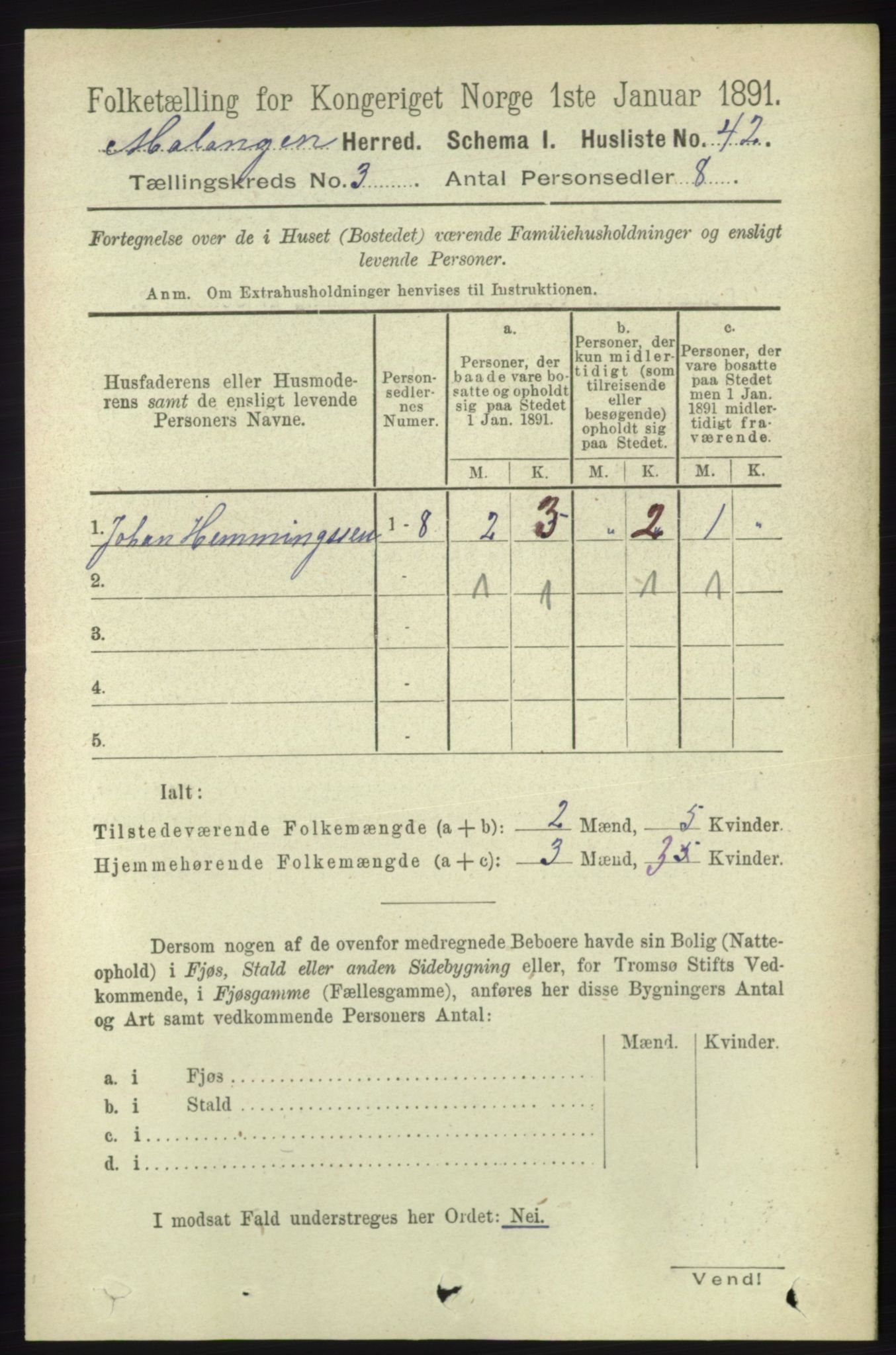 RA, 1891 census for 1932 Malangen, 1891, p. 731