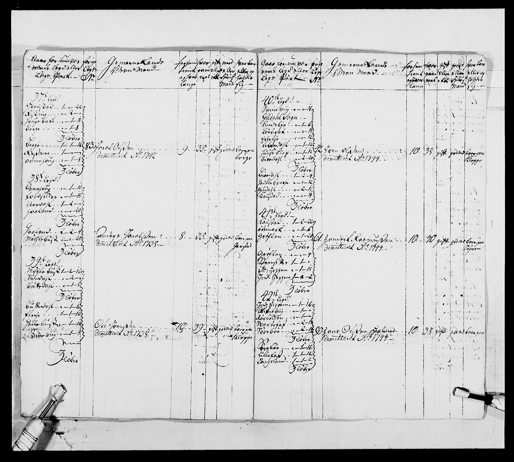 Kommanderende general (KG I) med Det norske krigsdirektorium, RA/EA-5419/E/Ea/L0517: 1. Bergenhusiske regiment, 1742-1756, p. 92