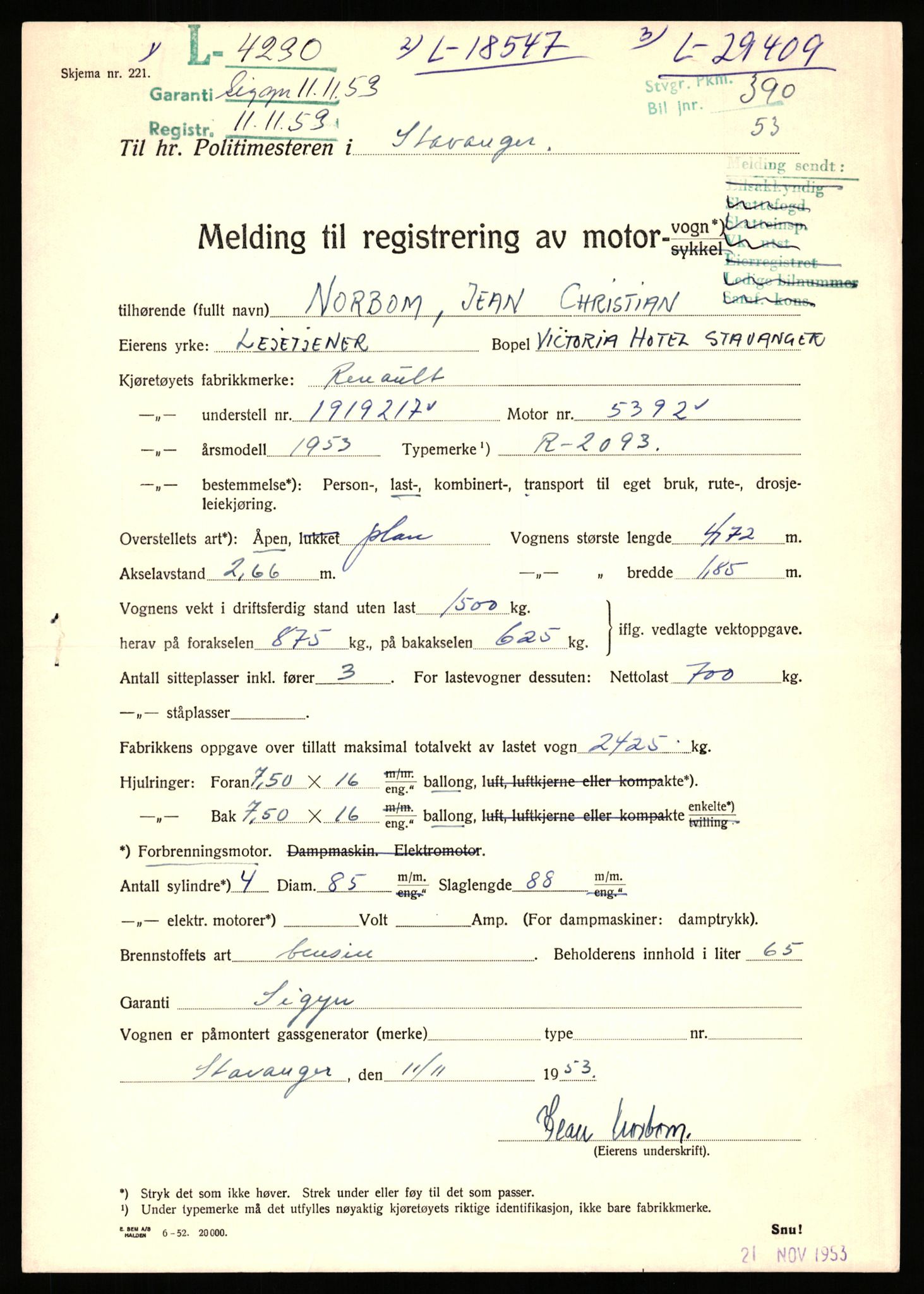 Stavanger trafikkstasjon, AV/SAST-A-101942/0/F/L0048: L-29100 - L-29899, 1930-1971, p. 829