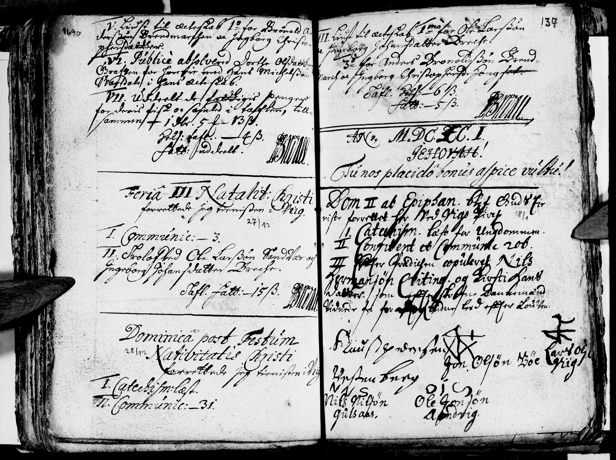 Ministerialprotokoller, klokkerbøker og fødselsregistre - Nordland, SAT/A-1459/812/L0172: Parish register (official) no. 812A01, 1677-1718, p. 137