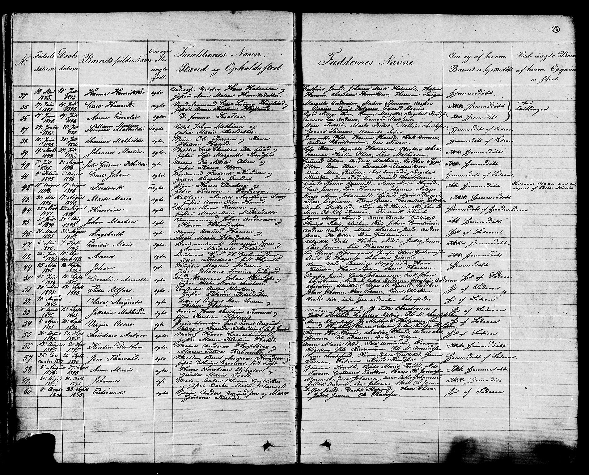 Stavern kirkebøker, AV/SAKO-A-318/G/Ga/L0002: Parish register (copy) no. 2, 1839-1909, p. 16