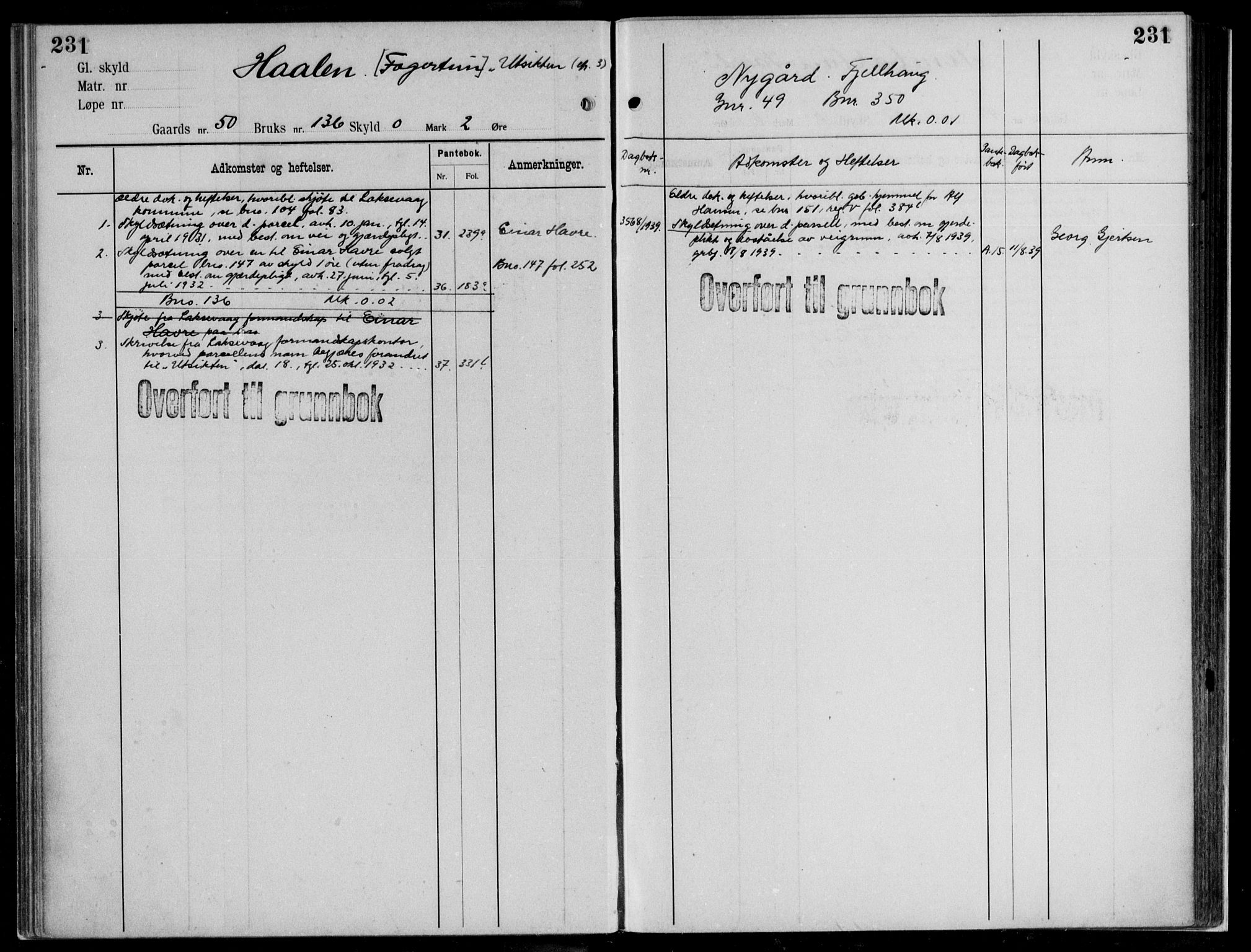 Midhordland sorenskriveri, AV/SAB-A-3001/1/G/Ga/Gab/L0112: Mortgage register no. II.A.b.112, p. 231