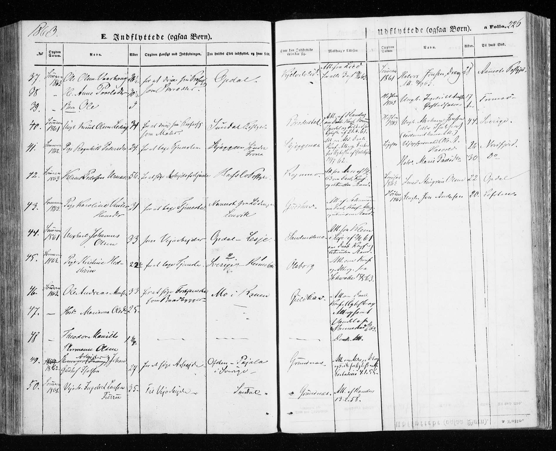 Målselv sokneprestembete, SATØ/S-1311/G/Ga/Gaa/L0004kirke: Parish register (official) no. 4, 1863-1872, p. 226