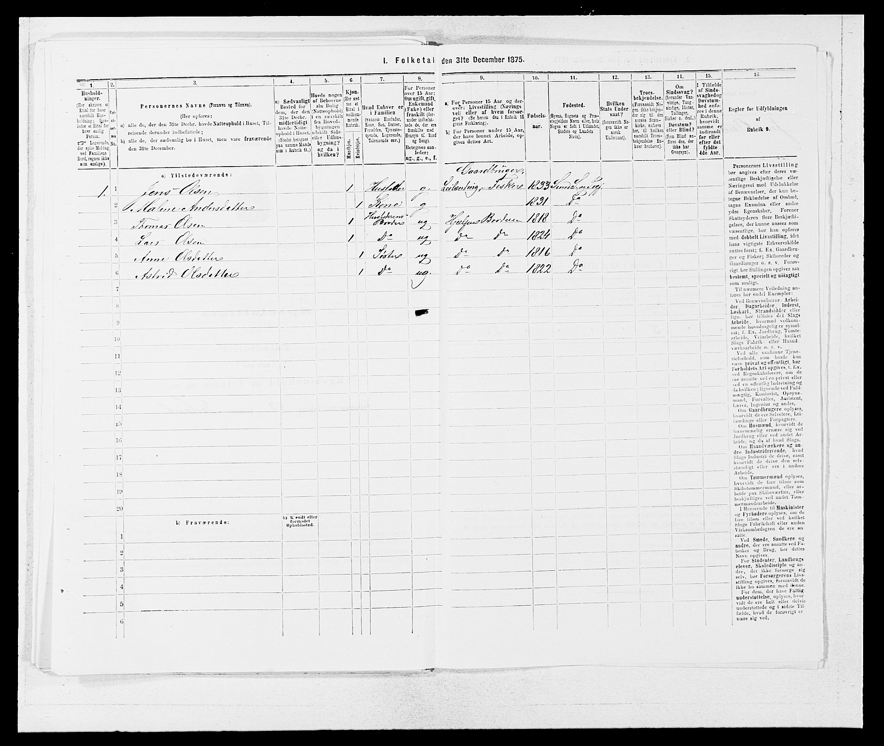 SAB, 1875 census for 1245P Sund, 1875, p. 223