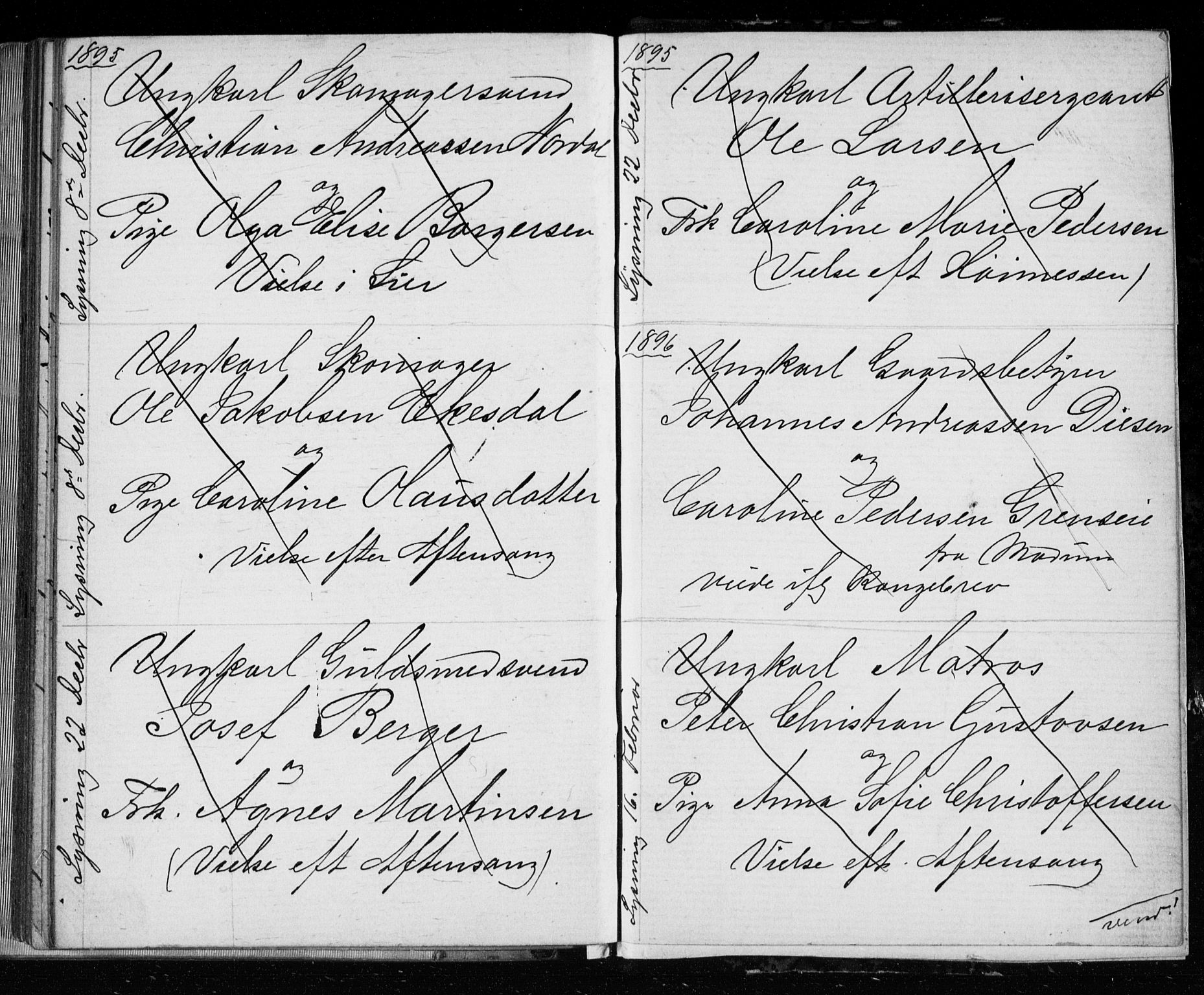 Bragernes kirkebøker, SAKO/A-6/H/Ha/L0006: Banns register no. 6, 1873-1896