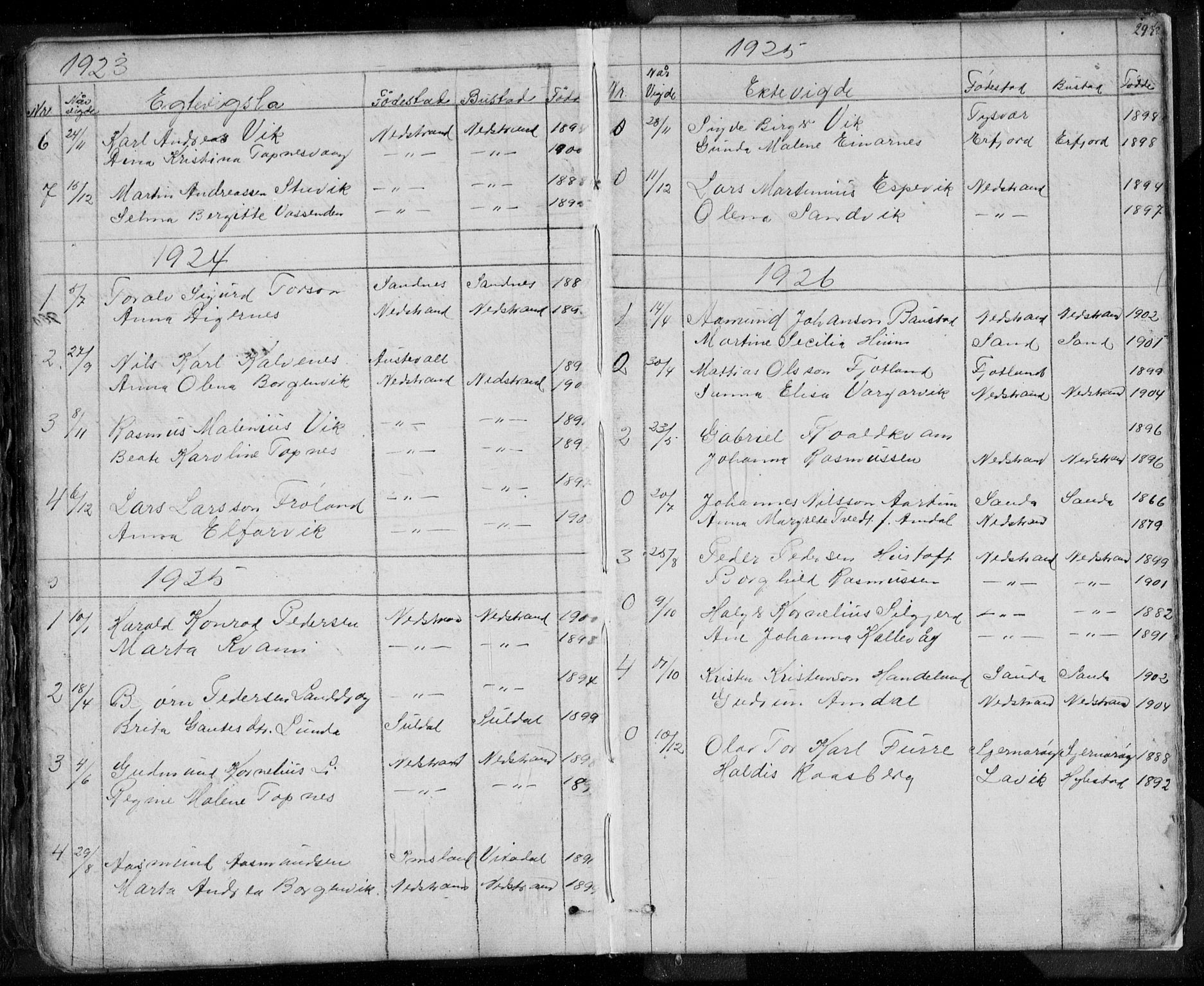 Nedstrand sokneprestkontor, SAST/A-101841/01/V: Parish register (copy) no. B 3, 1848-1933, p. 293