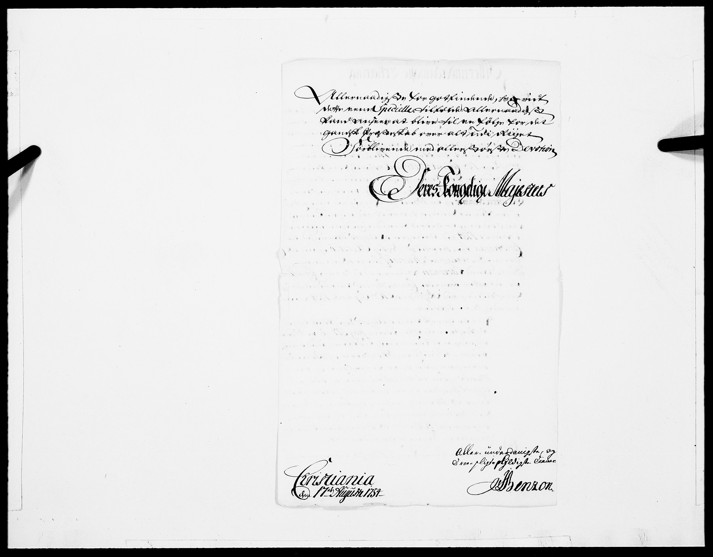 Danske Kanselli 1572-1799, AV/RA-EA-3023/F/Fc/Fcc/Fcca/L0167: Norske innlegg 1572-1799, 1754, p. 294