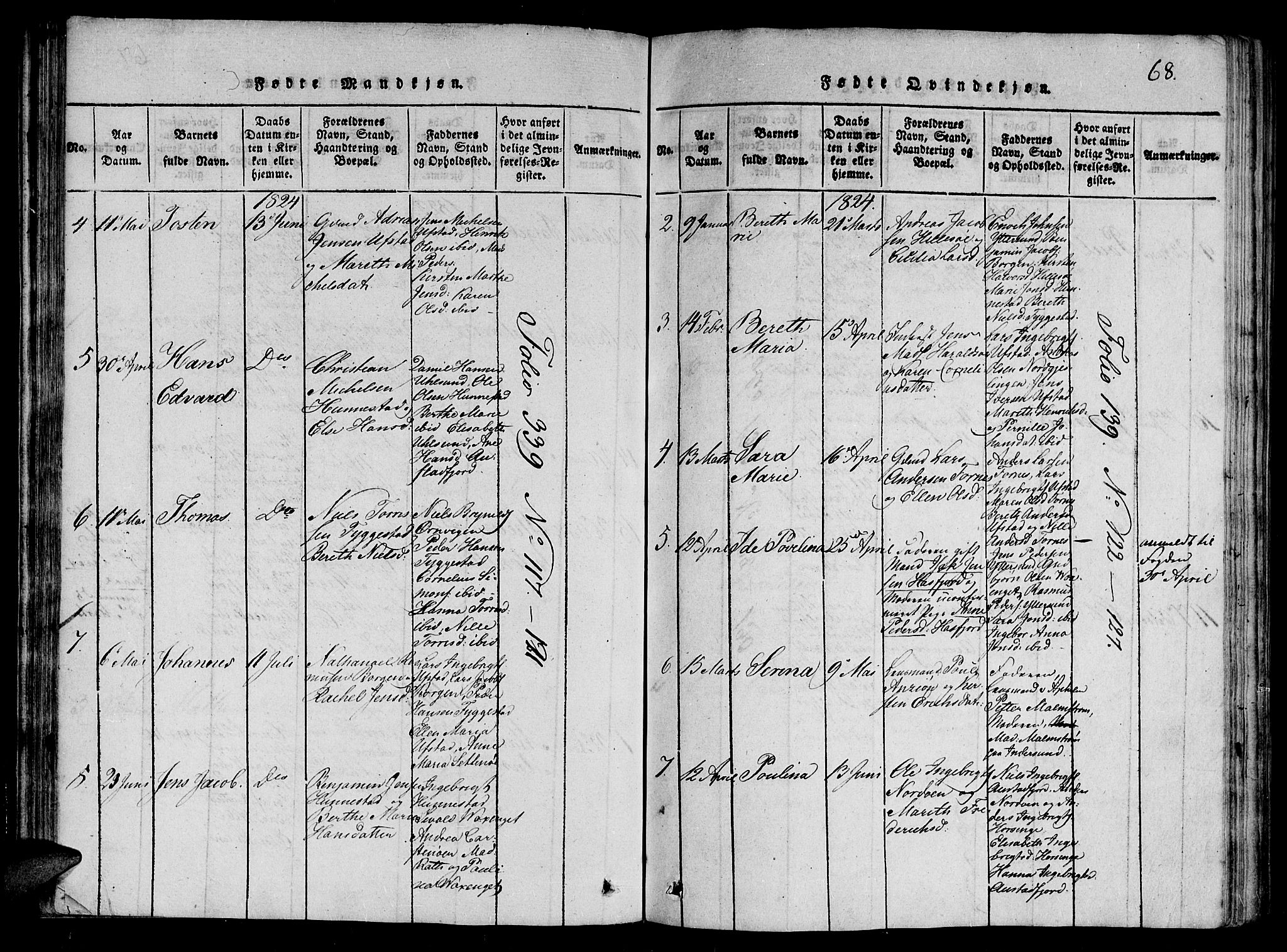 Ministerialprotokoller, klokkerbøker og fødselsregistre - Nord-Trøndelag, AV/SAT-A-1458/784/L0667: Parish register (official) no. 784A03 /2, 1818-1829, p. 68