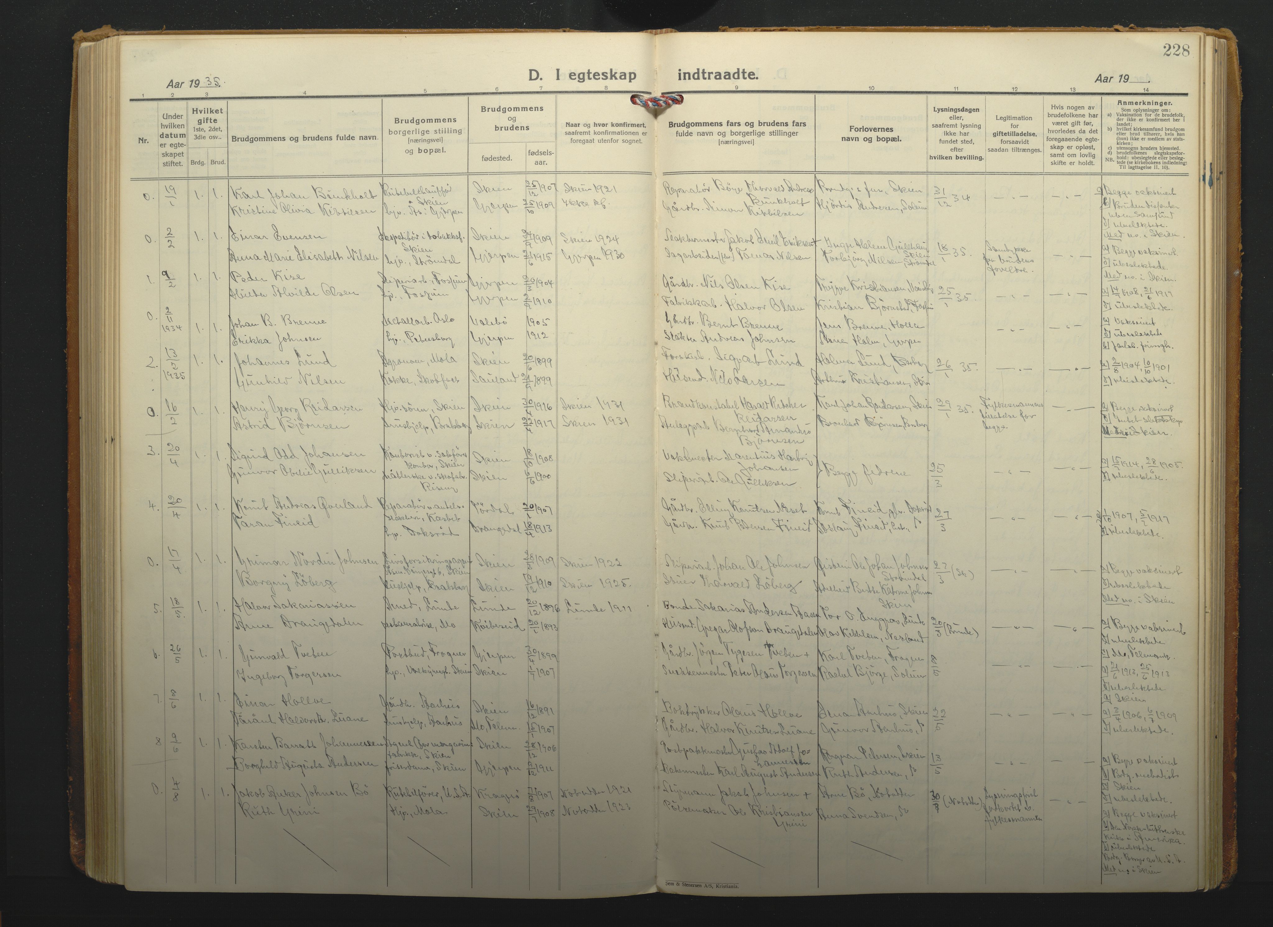 Gjerpen kirkebøker, SAKO/A-265/F/Fa/L0014: Parish register (official) no. I 14, 1925-1938, p. 228