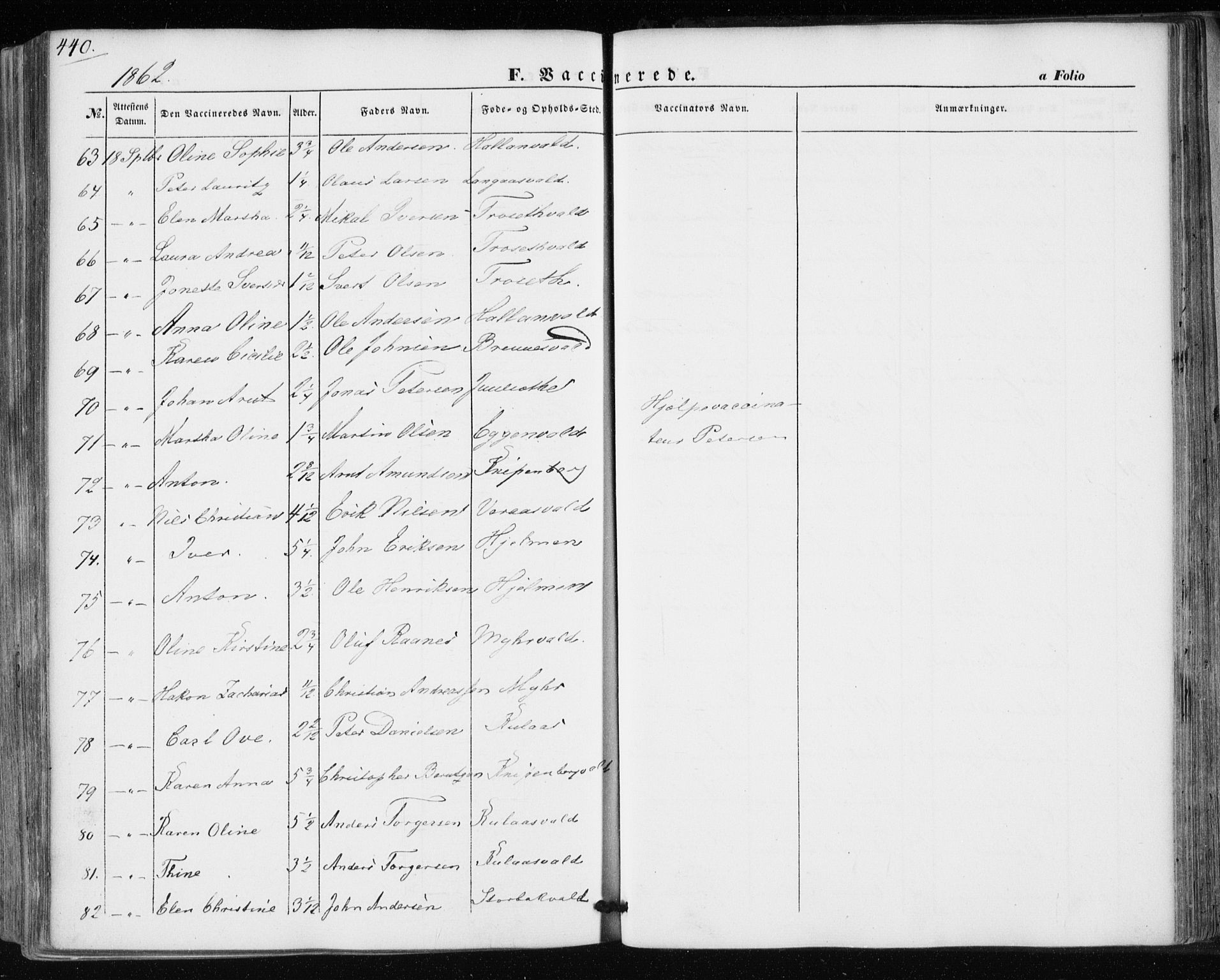 Ministerialprotokoller, klokkerbøker og fødselsregistre - Nord-Trøndelag, AV/SAT-A-1458/717/L0154: Parish register (official) no. 717A07 /1, 1850-1862, p. 440