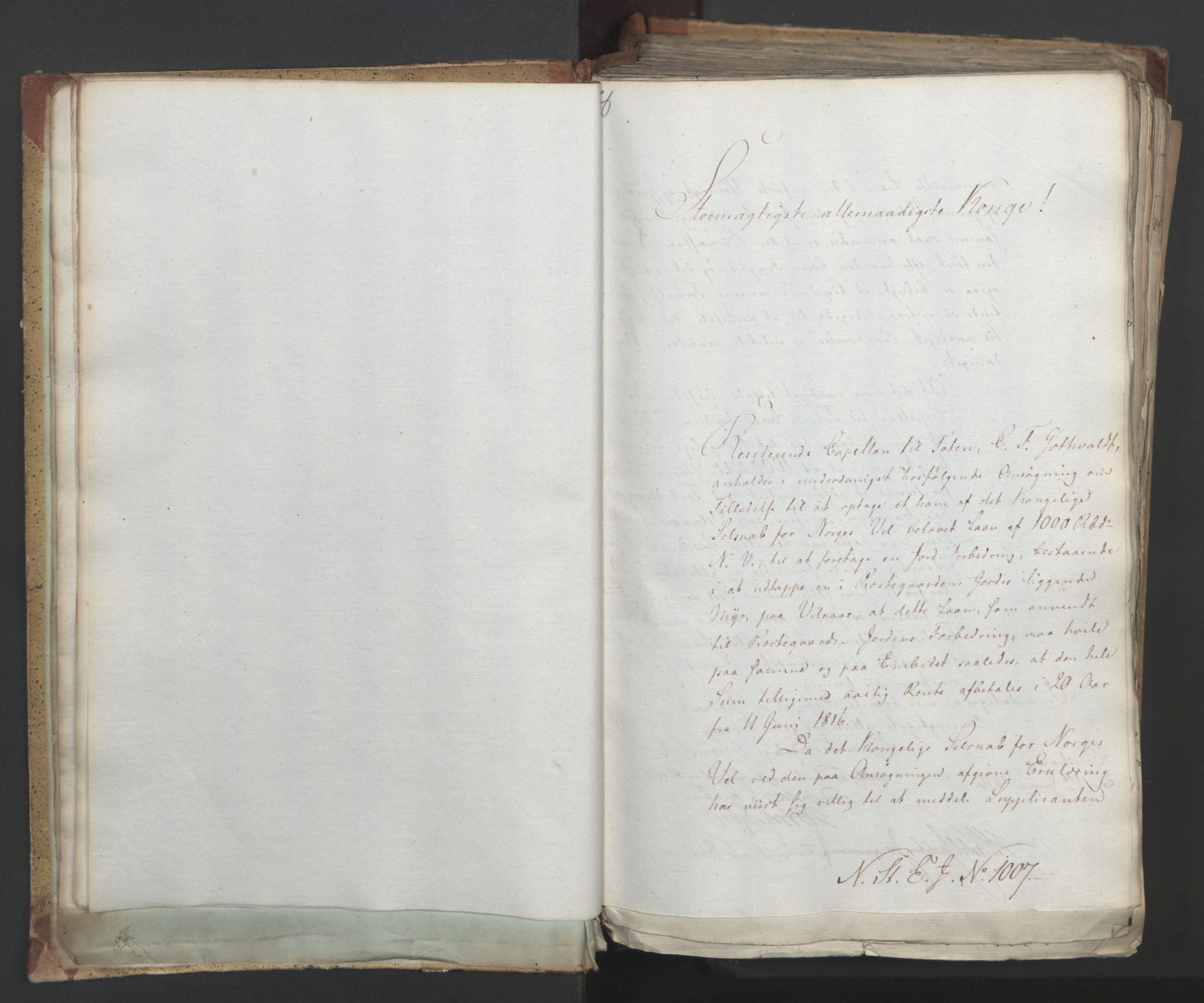 Statsrådsavdelingen i Stockholm, AV/RA-S-1003/D/Da/L0005: Regjeringsinnstillinger nr. 1000-1246, 1816, p. 19