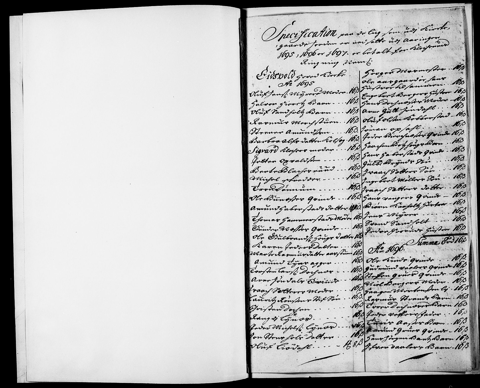 Eidsvoll prestekontor Kirkebøker, SAO/A-10888/O/Oa/L0002: Other parish register no. 2, 1695-1697