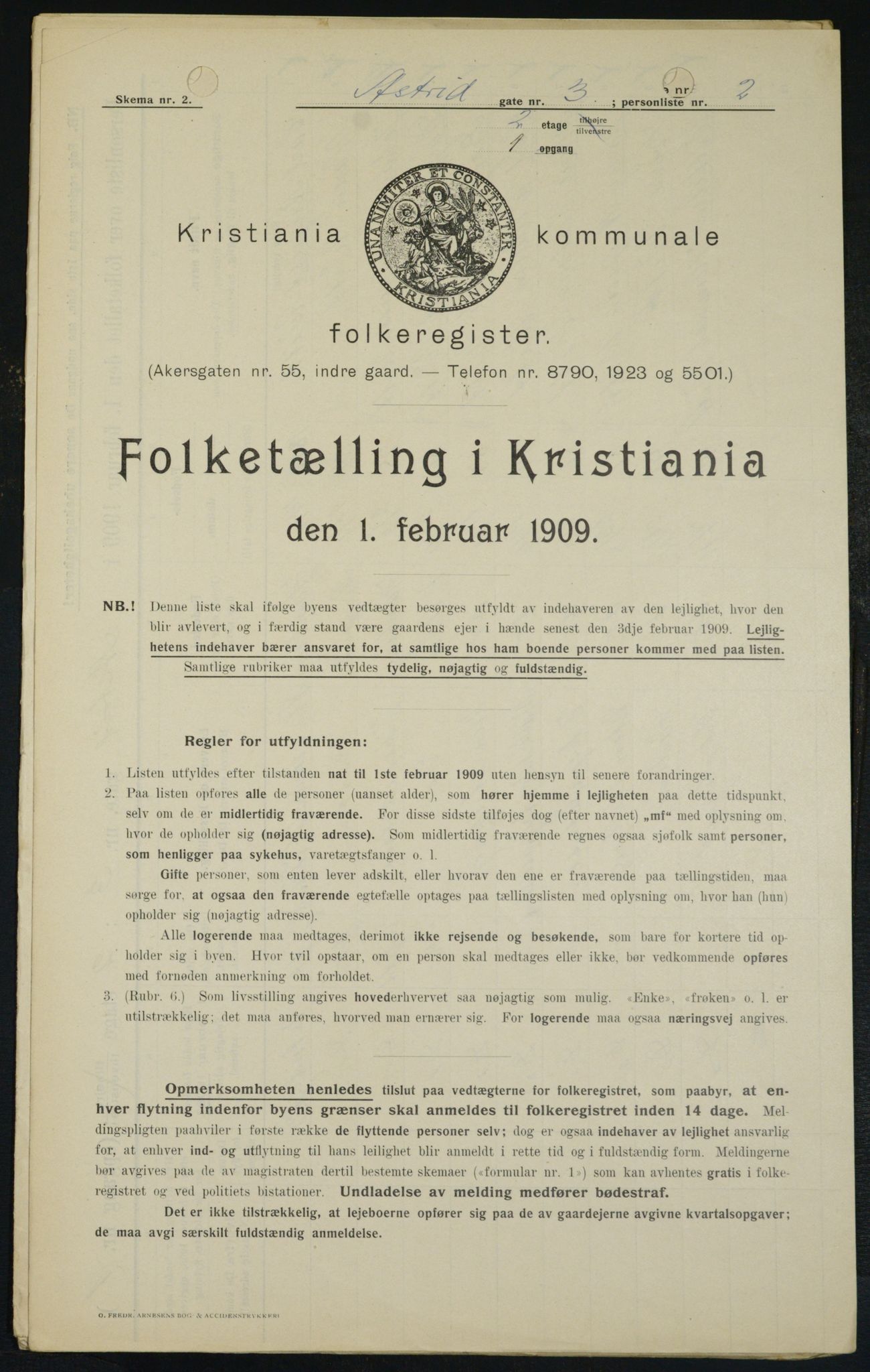 OBA, Municipal Census 1909 for Kristiania, 1909, p. 15576