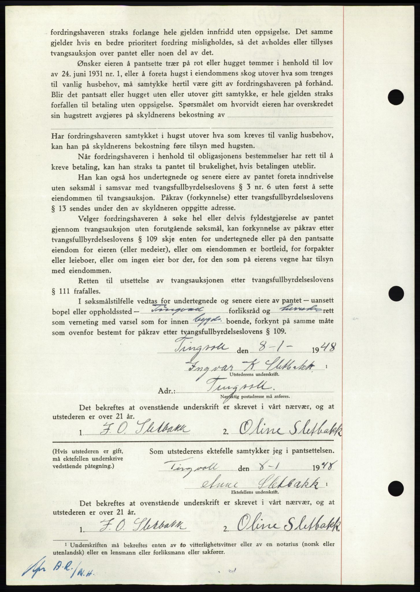 Nordmøre sorenskriveri, AV/SAT-A-4132/1/2/2Ca: Mortgage book no. B98, 1948-1948, Diary no: : 338/1948