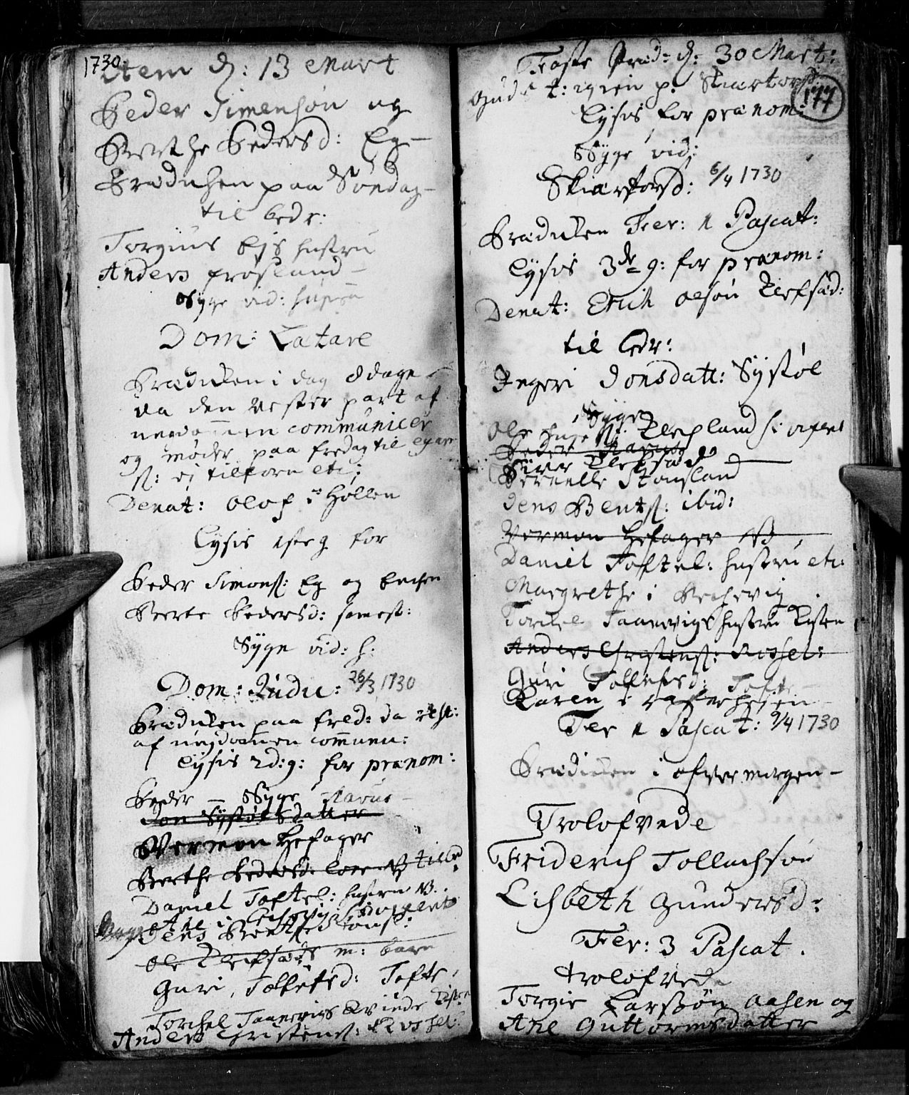 Søgne sokneprestkontor, AV/SAK-1111-0037/F/Fa/Fab/L0001: Parish register (official) no. A 1, 1716-1740, p. 177