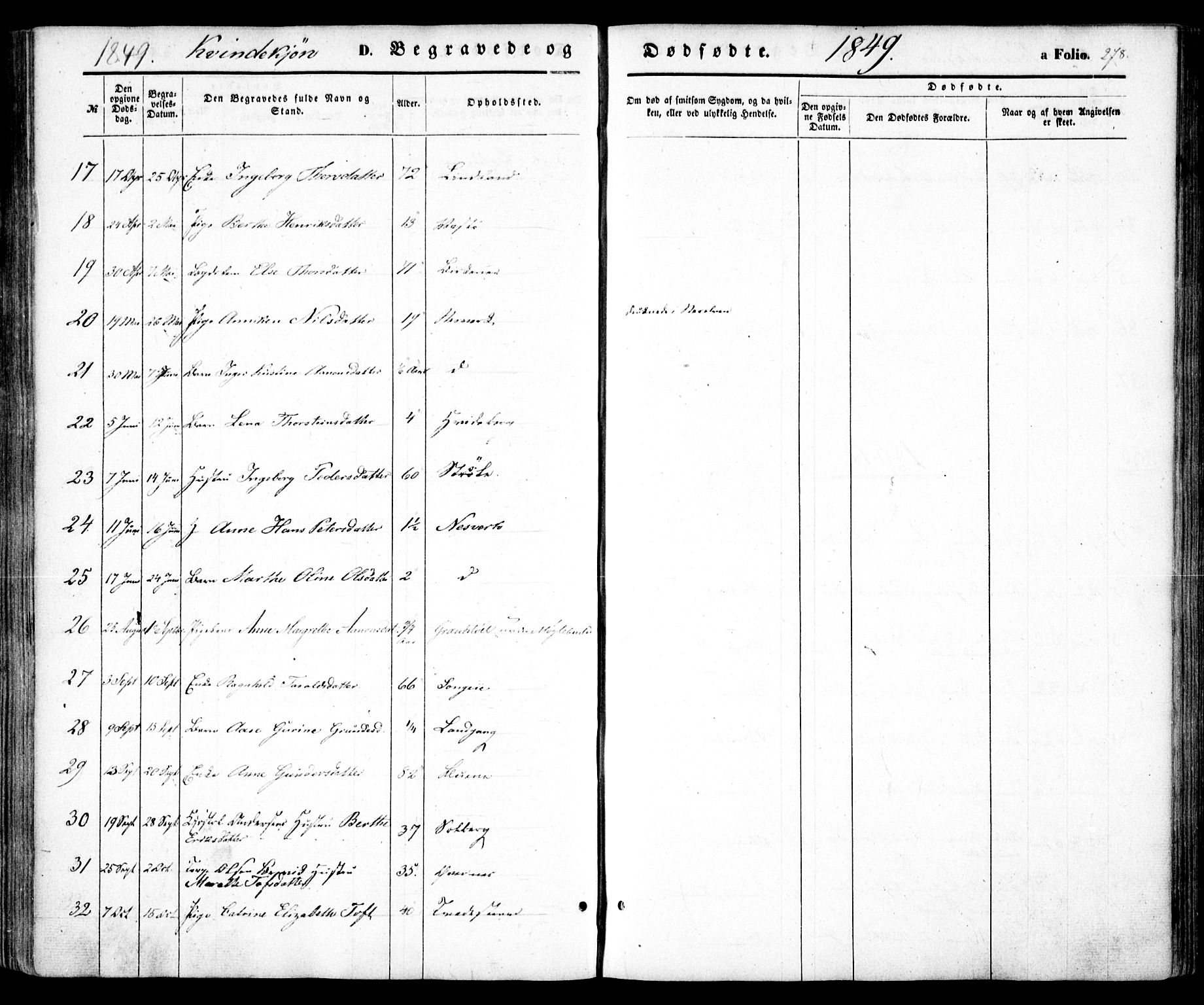 Holt sokneprestkontor, AV/SAK-1111-0021/F/Fa/L0008: Parish register (official) no. A 8, 1849-1860, p. 278