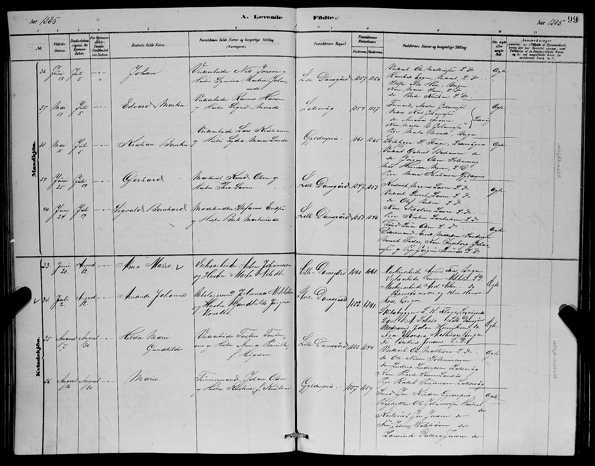 Laksevåg Sokneprestembete, AV/SAB-A-76501/H/Ha/Hab/Haba/L0002: Parish register (copy) no. A 2, 1877-1887, p. 99