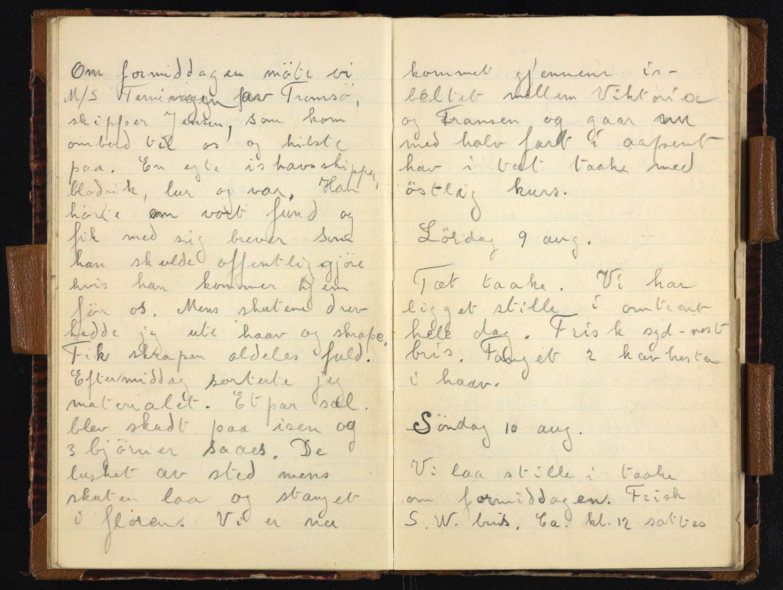 Sørensen, Adolf, AAKS/PA-2238/Y/L0001/0004: Dagbok, telegram, foredragsnotater og utrustningsliste / Adolf Sørensens dagbok fra Bratvaag-ekspedisjonen til Frans Josefs land , 1930, p. 15