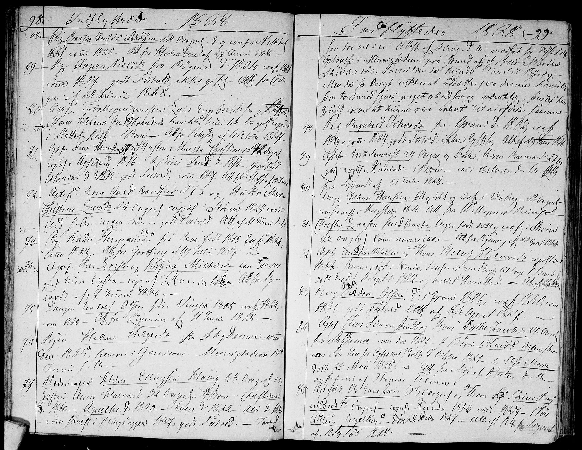 Aker prestekontor kirkebøker, AV/SAO-A-10861/F/L0014b: Parish register (official) no. 14B, 1820-1834, p. 98-99