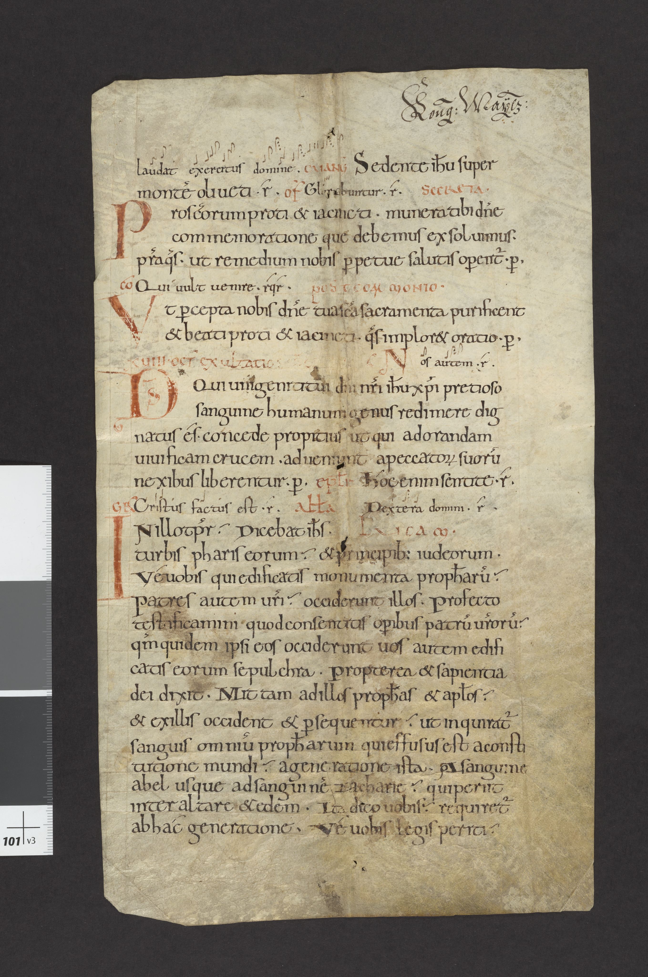Riksarkivets diplomsamling, AV/RA-EA-5965/F27/F27A/F27Ab/L0001: Latinske fragmenter stort format, 1100-1536, p. 17