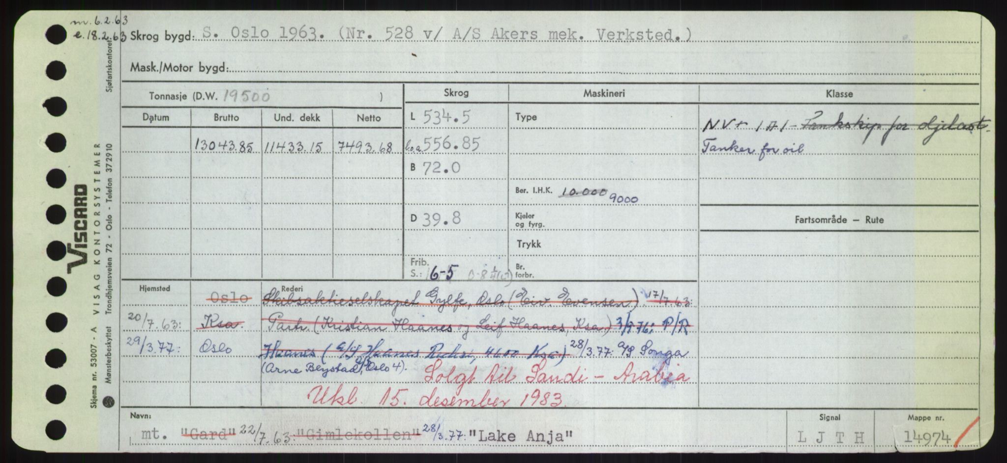 Sjøfartsdirektoratet med forløpere, Skipsmålingen, RA/S-1627/H/Hd/L0022: Fartøy, L-Lia, p. 91