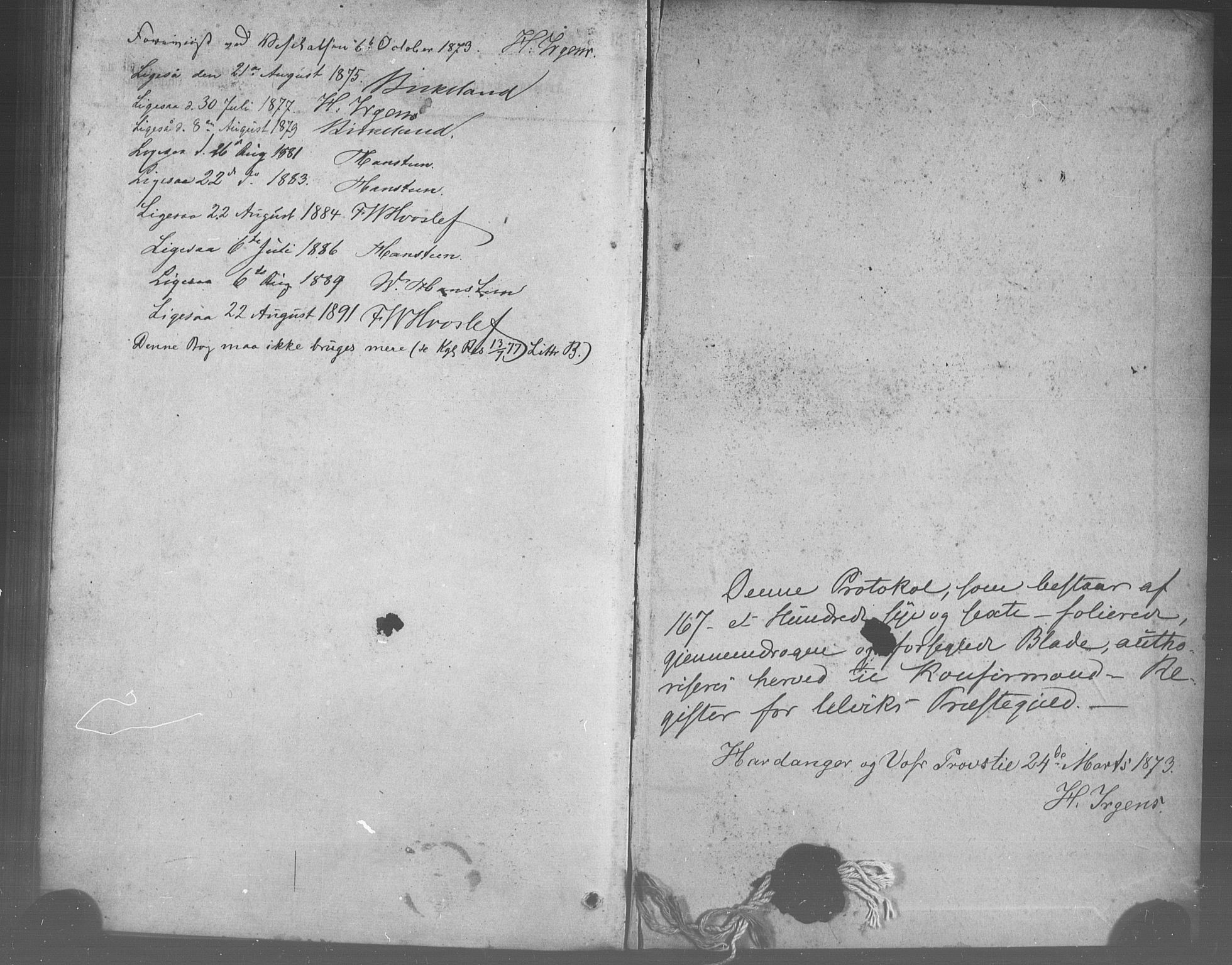 Ulvik sokneprestembete, SAB/A-78801/H/Haa: Parish register (official) no. A 17, 1873-1891