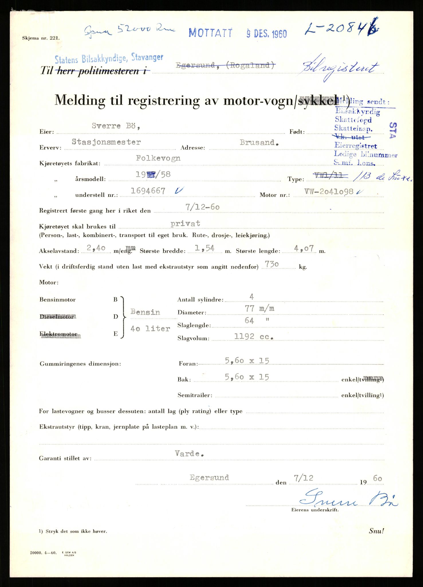 Stavanger trafikkstasjon, AV/SAST-A-101942/0/F/L0037: L-20500 - L-21499, 1930-1971, p. 1205