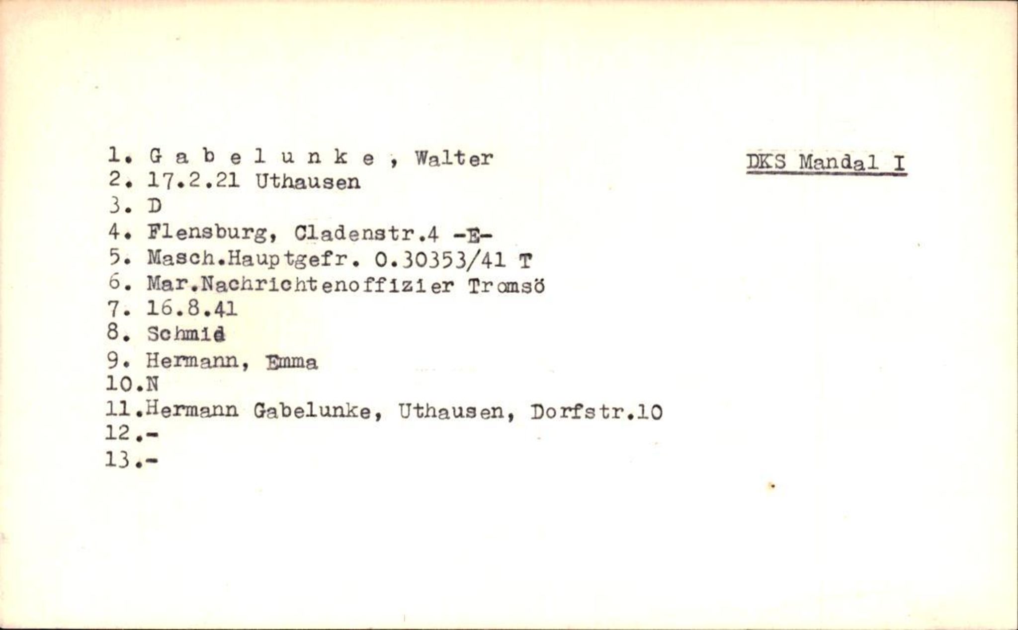 Hjemsendte tyskere , RA/RAFA-6487/D/Da/L0001: Abel- Glazel, 1945-1947, p. 1145