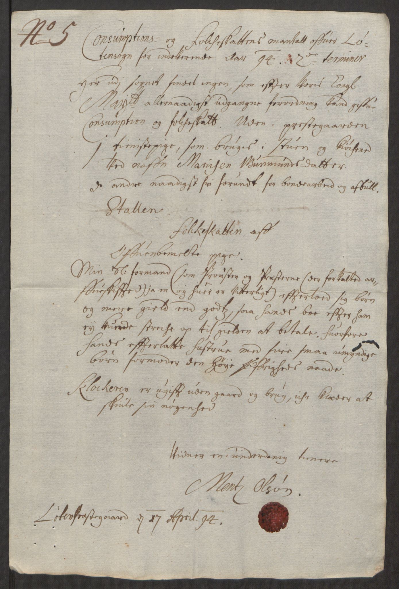 Rentekammeret inntil 1814, Reviderte regnskaper, Fogderegnskap, AV/RA-EA-4092/R16/L1035: Fogderegnskap Hedmark, 1694, p. 103