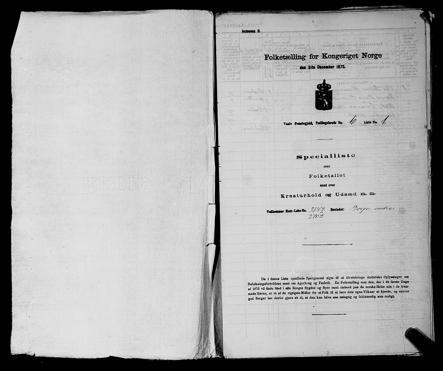 SAKO, 1875 census for 0716P Våle, 1875, p. 889