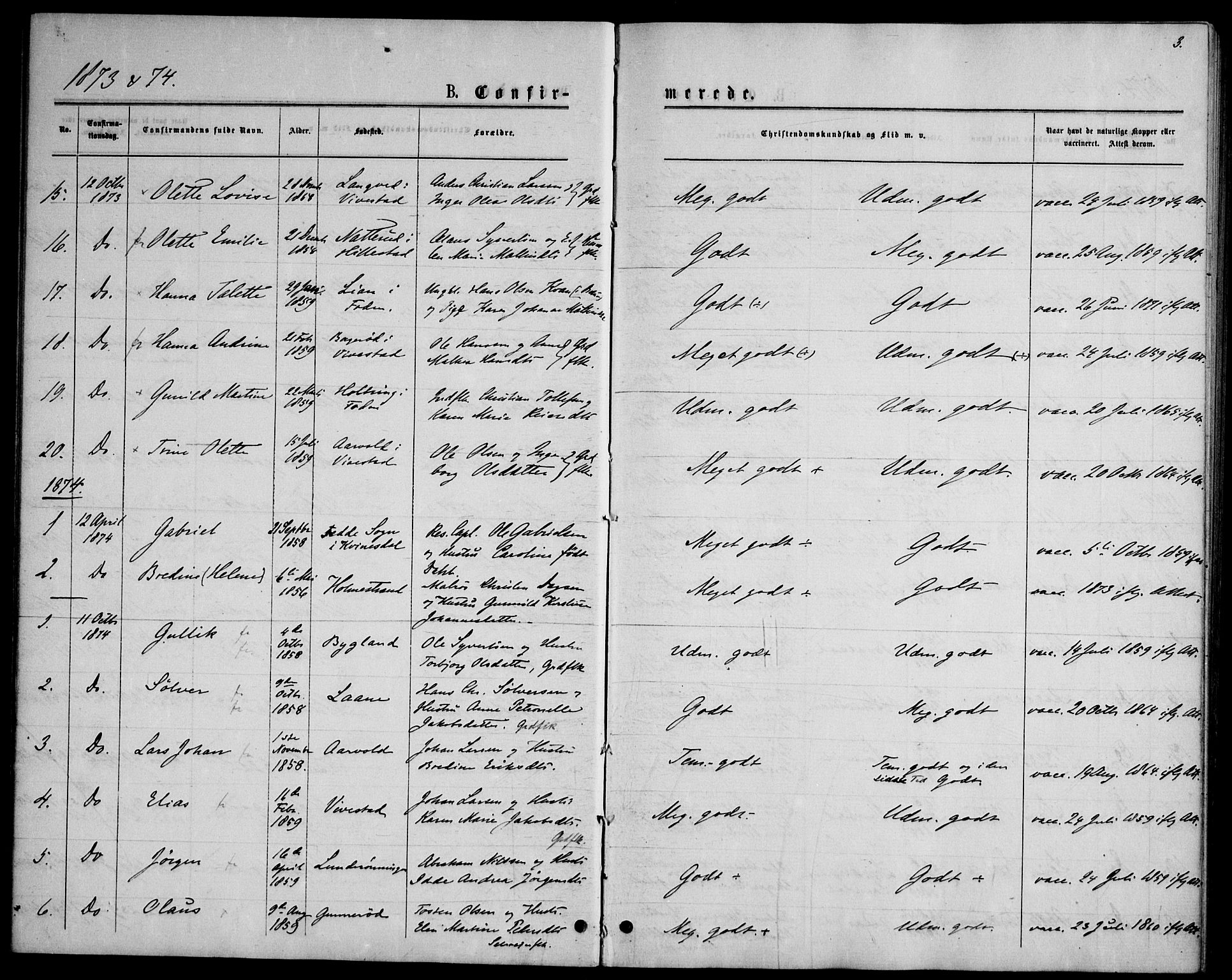 Ramnes kirkebøker, AV/SAKO-A-314/F/Fd/L0002: Curate's parish register no. IV 2, 1872-1886, p. 3