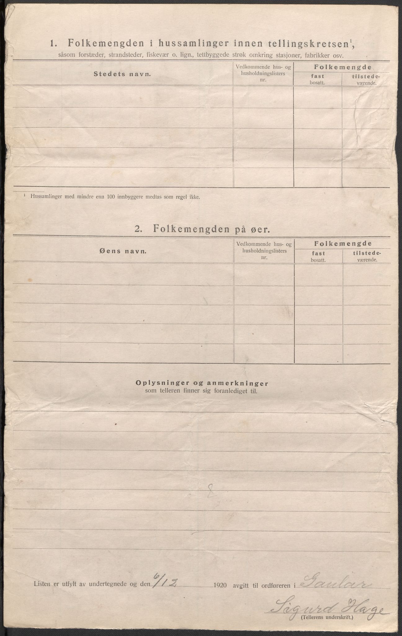 SAB, 1920 census for Gaular, 1920, p. 24