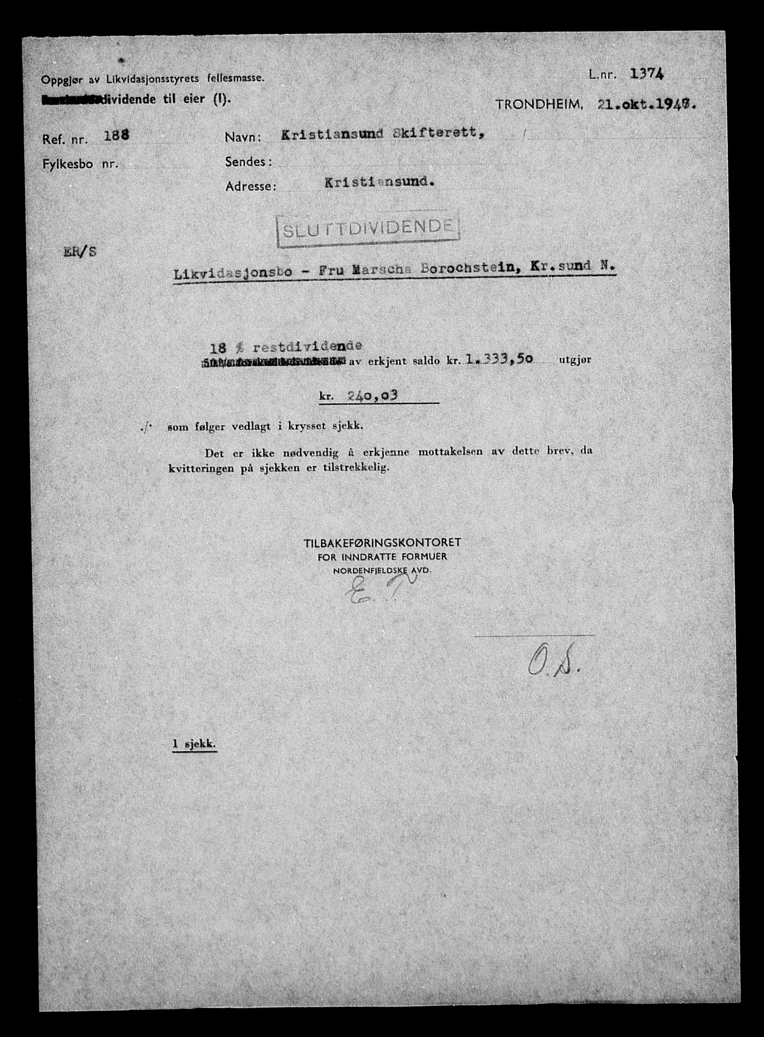 Justisdepartementet, Tilbakeføringskontoret for inndratte formuer, AV/RA-S-1564/H/Hc/Hcb/L0910: --, 1945-1947, p. 411