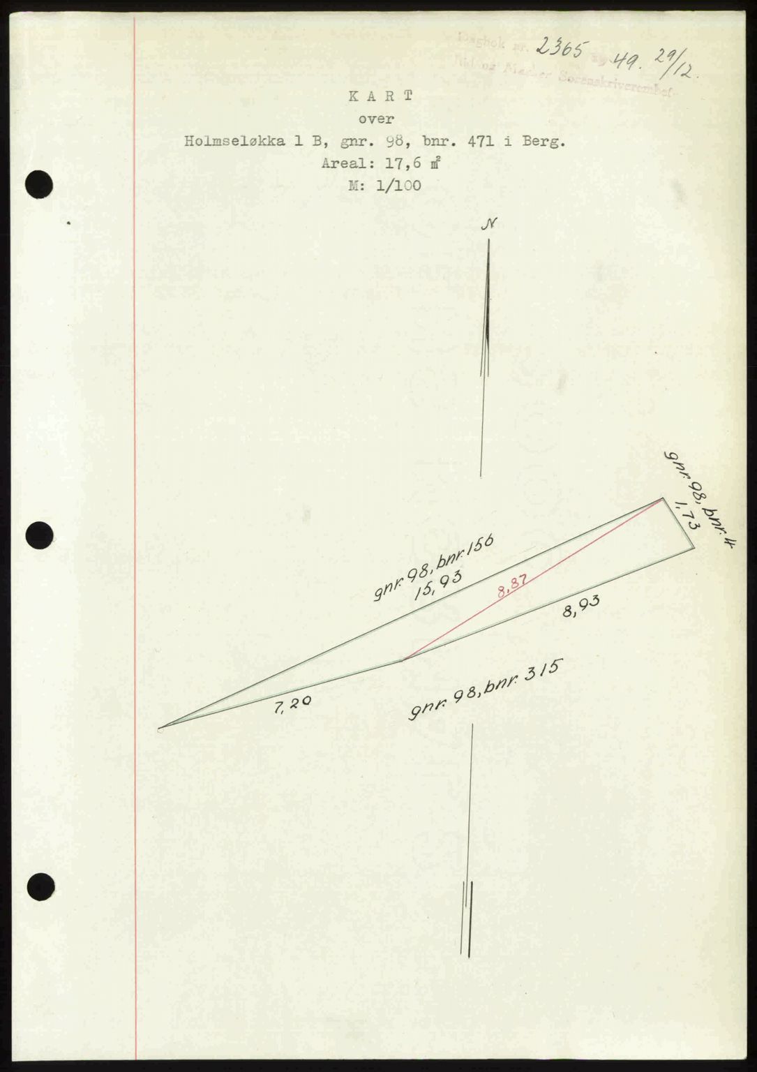 Idd og Marker sorenskriveri, AV/SAO-A-10283/G/Gb/Gbb/L0013: Mortgage book no. A13, 1949-1950, Diary no: : 2365/1949