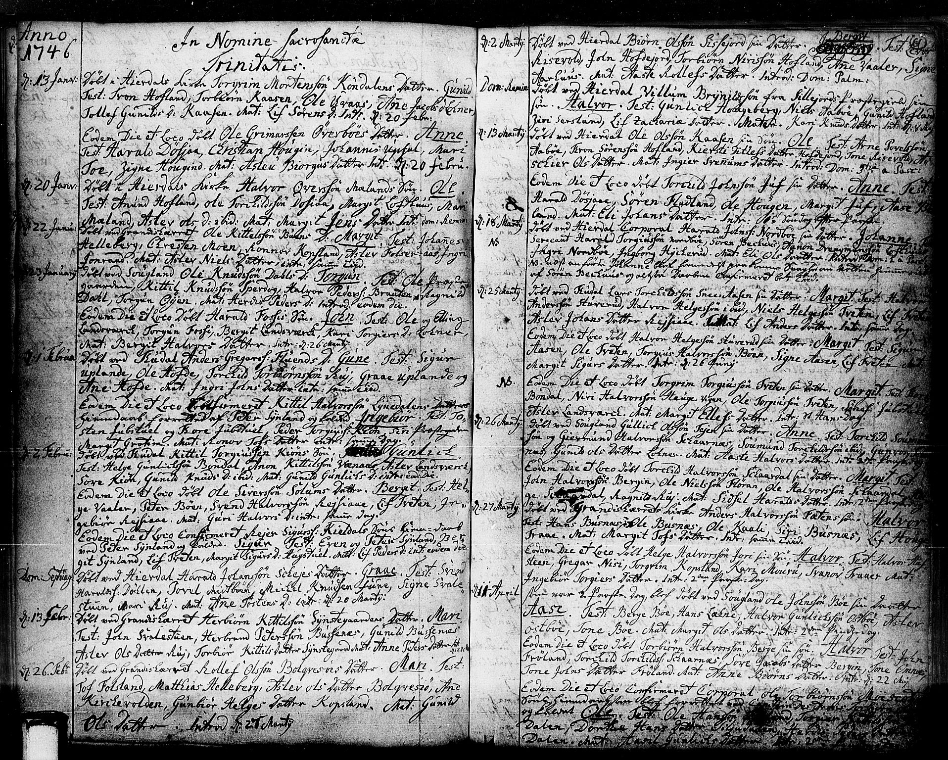 Hjartdal kirkebøker, AV/SAKO-A-270/F/Fa/L0003: Parish register (official) no. I 3, 1727-1775, p. 61