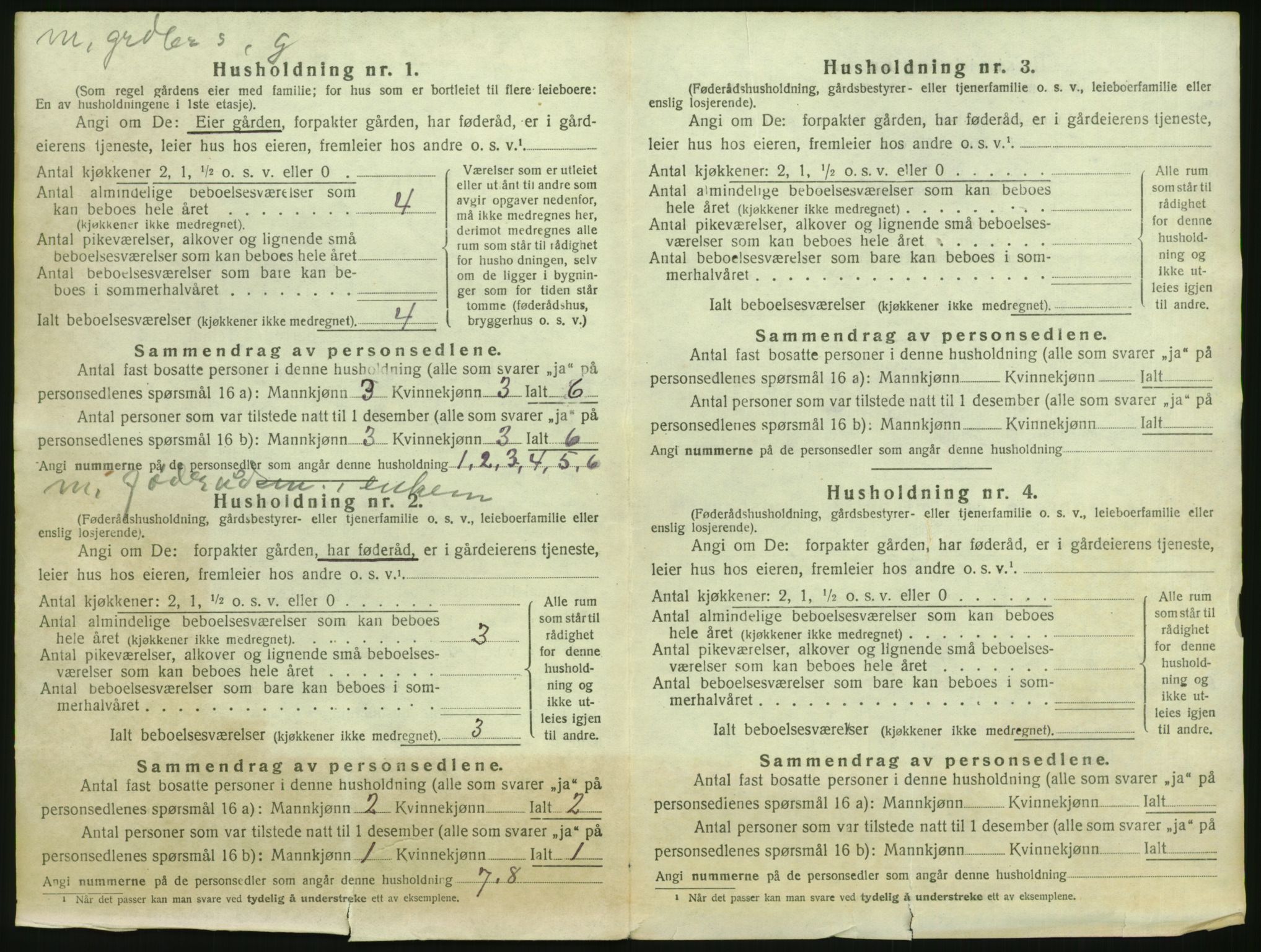 SAH, 1920 census for Vestre Slidre, 1920, p. 53