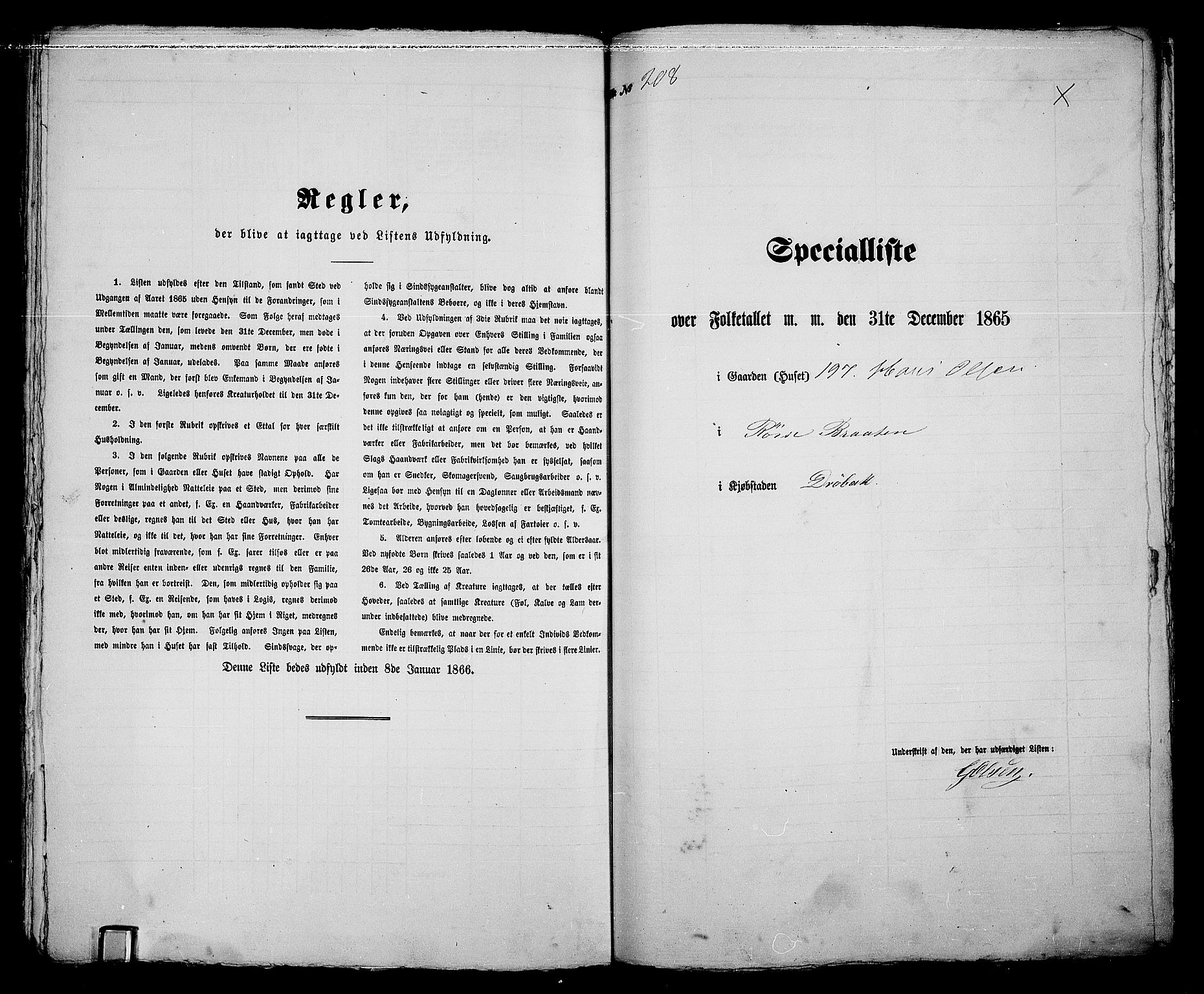 RA, 1865 census for Drøbak/Drøbak, 1865, p. 421