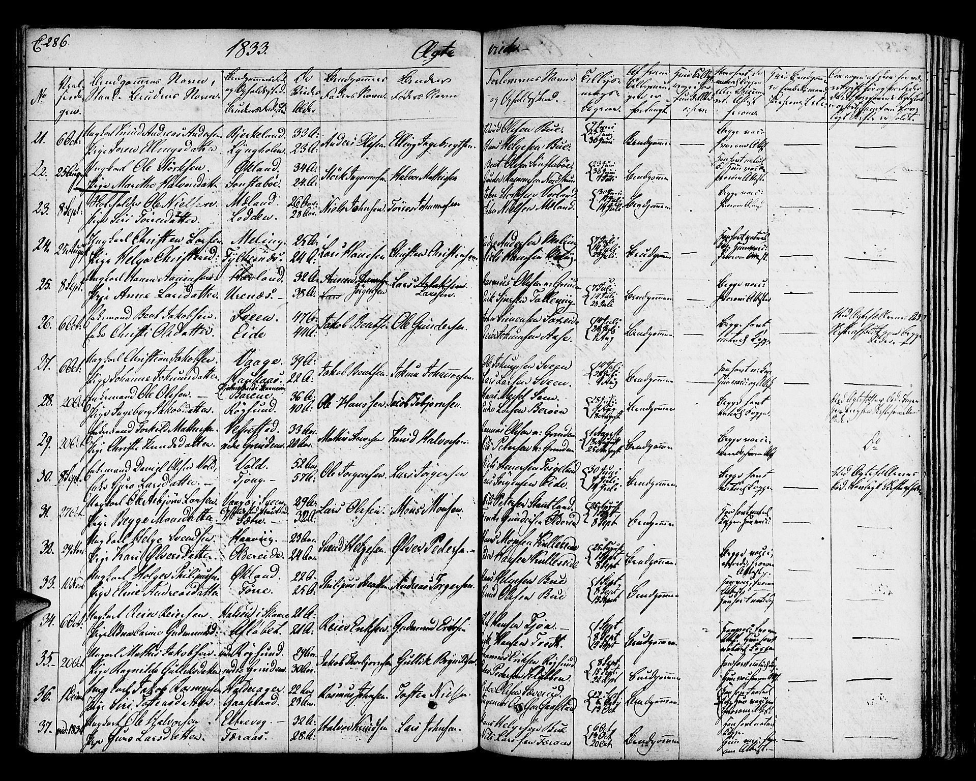 Finnås sokneprestembete, AV/SAB-A-99925/H/Ha/Haa/Haaa/L0005: Parish register (official) no. A 5, 1823-1835, p. 286