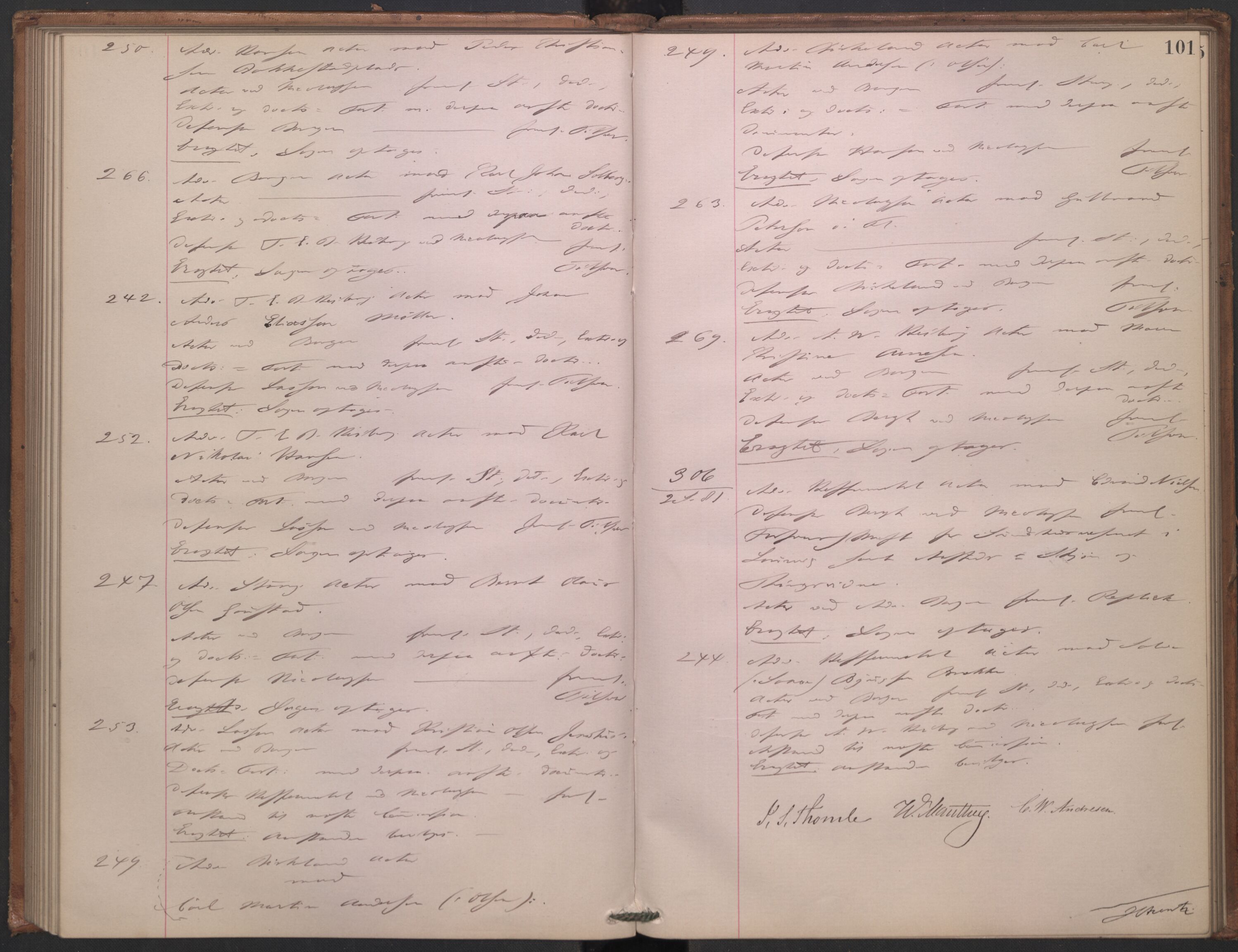 Høyesterett, AV/RA-S-1002/E/Ef/L0014: Protokoll over saker som gikk til skriftlig behandling, 1879-1884, p. 100b-101a