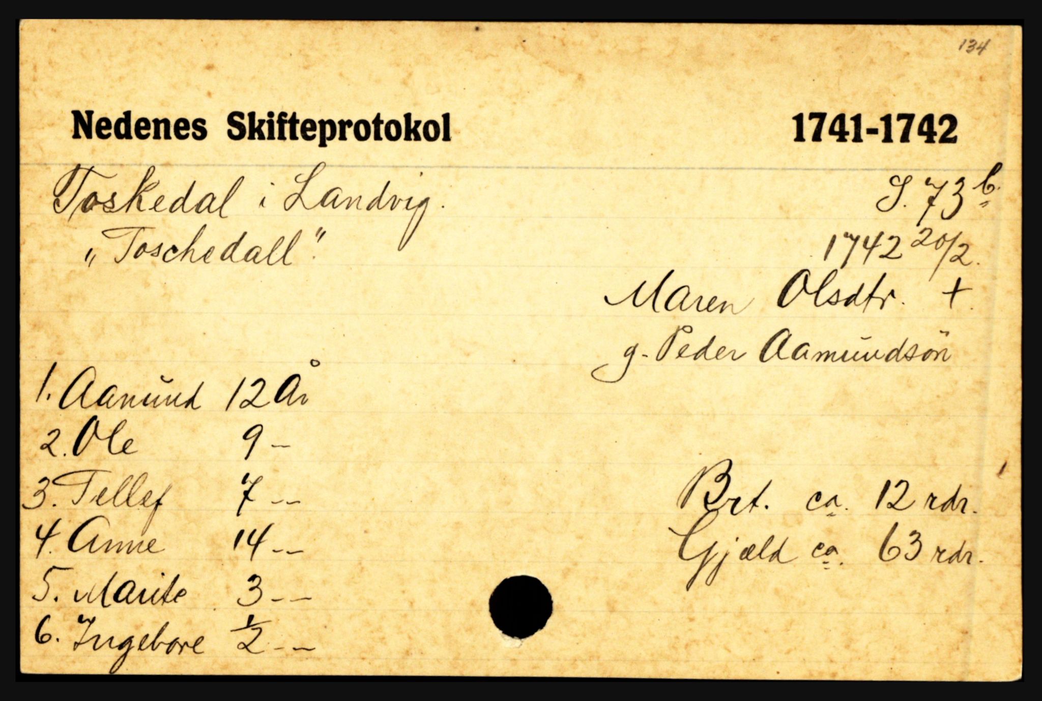 Nedenes sorenskriveri før 1824, AV/SAK-1221-0007/H, p. 30461