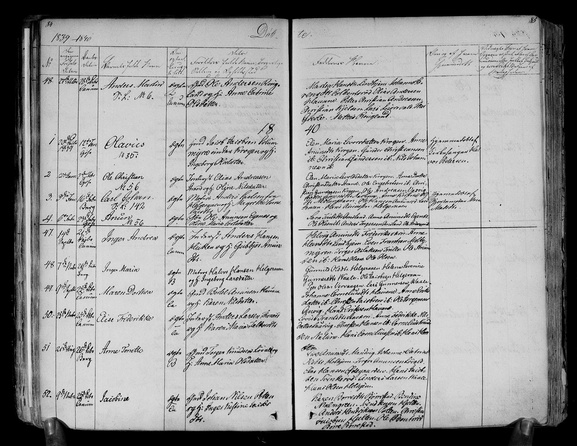 Brunlanes kirkebøker, AV/SAKO-A-342/F/Fa/L0003: Parish register (official) no. I 3, 1834-1845, p. 84-85