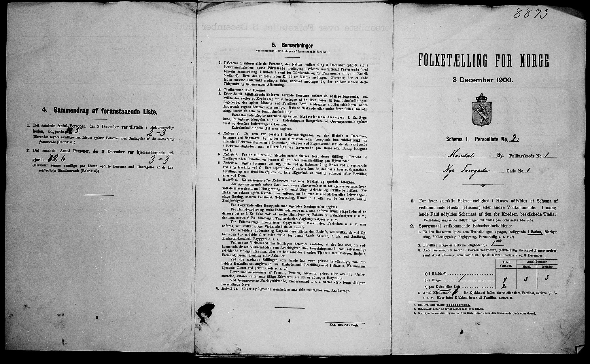 SAK, 1900 census for Mandal, 1900, p. 58