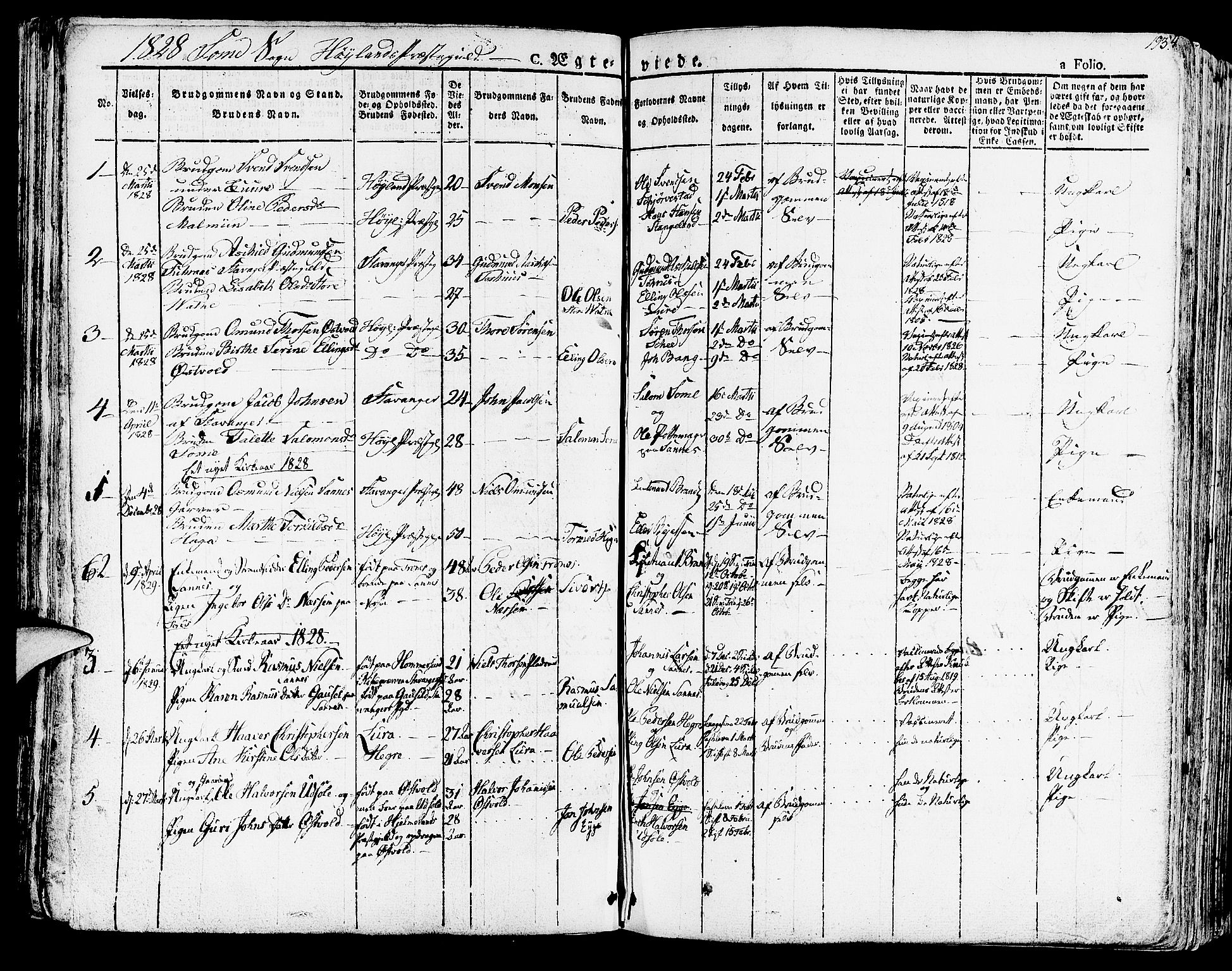 Høyland sokneprestkontor, SAST/A-101799/001/30BA/L0007: Parish register (official) no. A 7 /2, 1825-1841, p. 193